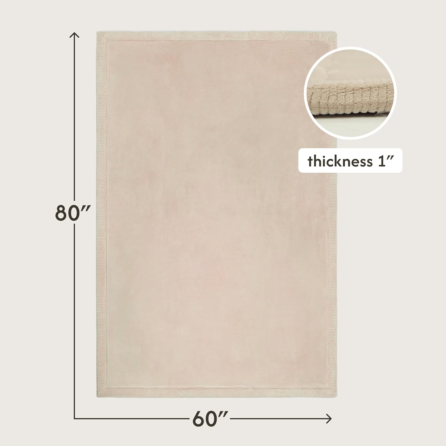 Thumbnail 2 de Hakuna Matte CloudSoft 60" x 80" Beige Coral Velvet Memory Foam Rug Mat (Non-Slip, Water-Resistant)