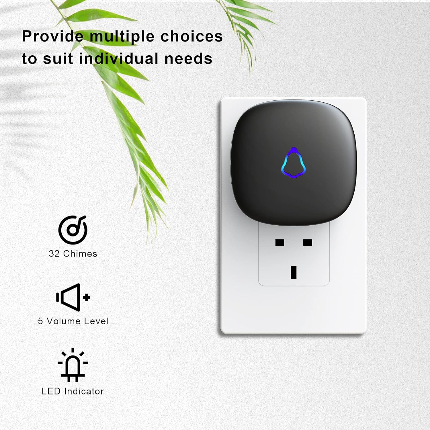 Detalle de SECRUI Wireless Doorbell: 300 m Range, 58 Chimes, Waterproof and Easy to Install