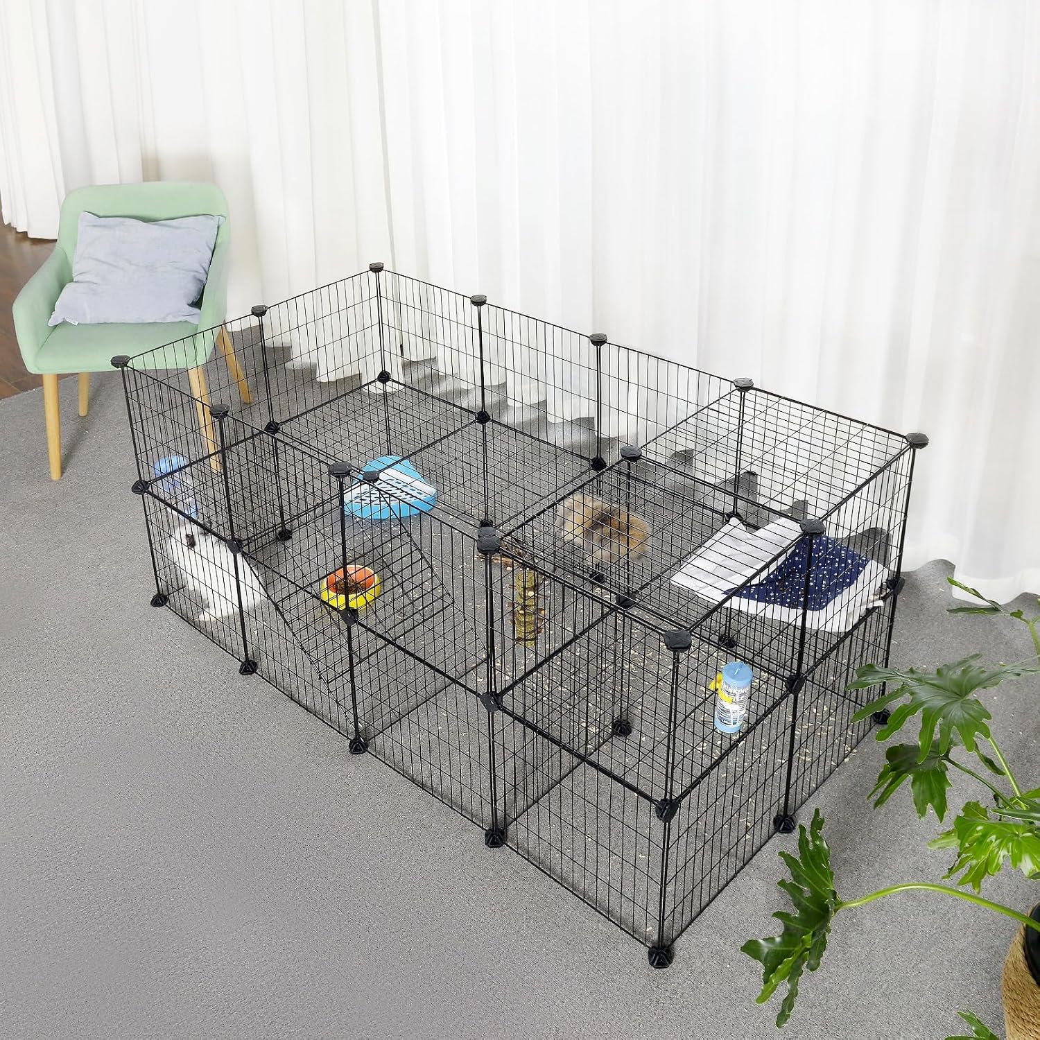 Detalle de SONGMICS LPI02H enclos modulable 143×73×71 cm 🐾