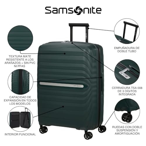 Thumbnail 1 de Samsonite Neo Flux Spinner 55 Slim Expandible (55 cm) verde Jungle Green