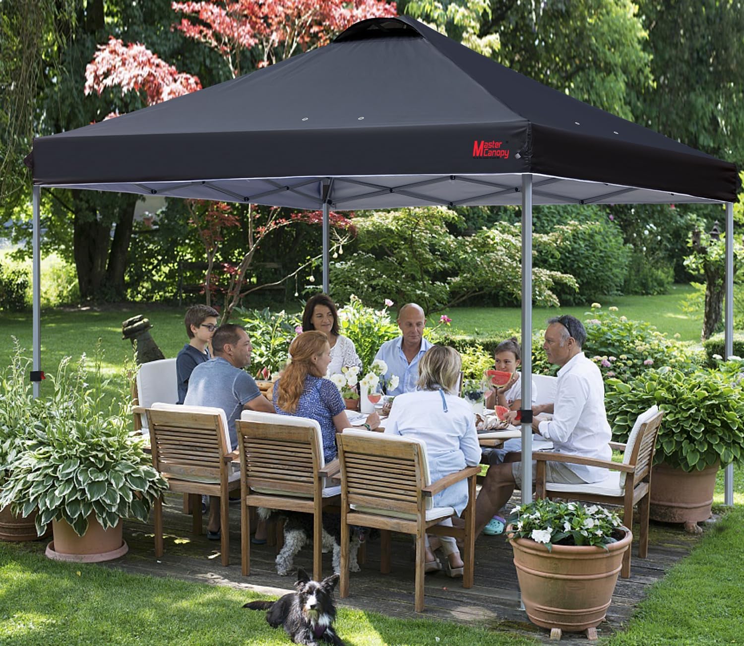 Thumbnail 5 de MasterCanopy 2,5 × 2,5 m Pop-up Pavillon – Faltpavillon mit Entlüftung, Schwarz