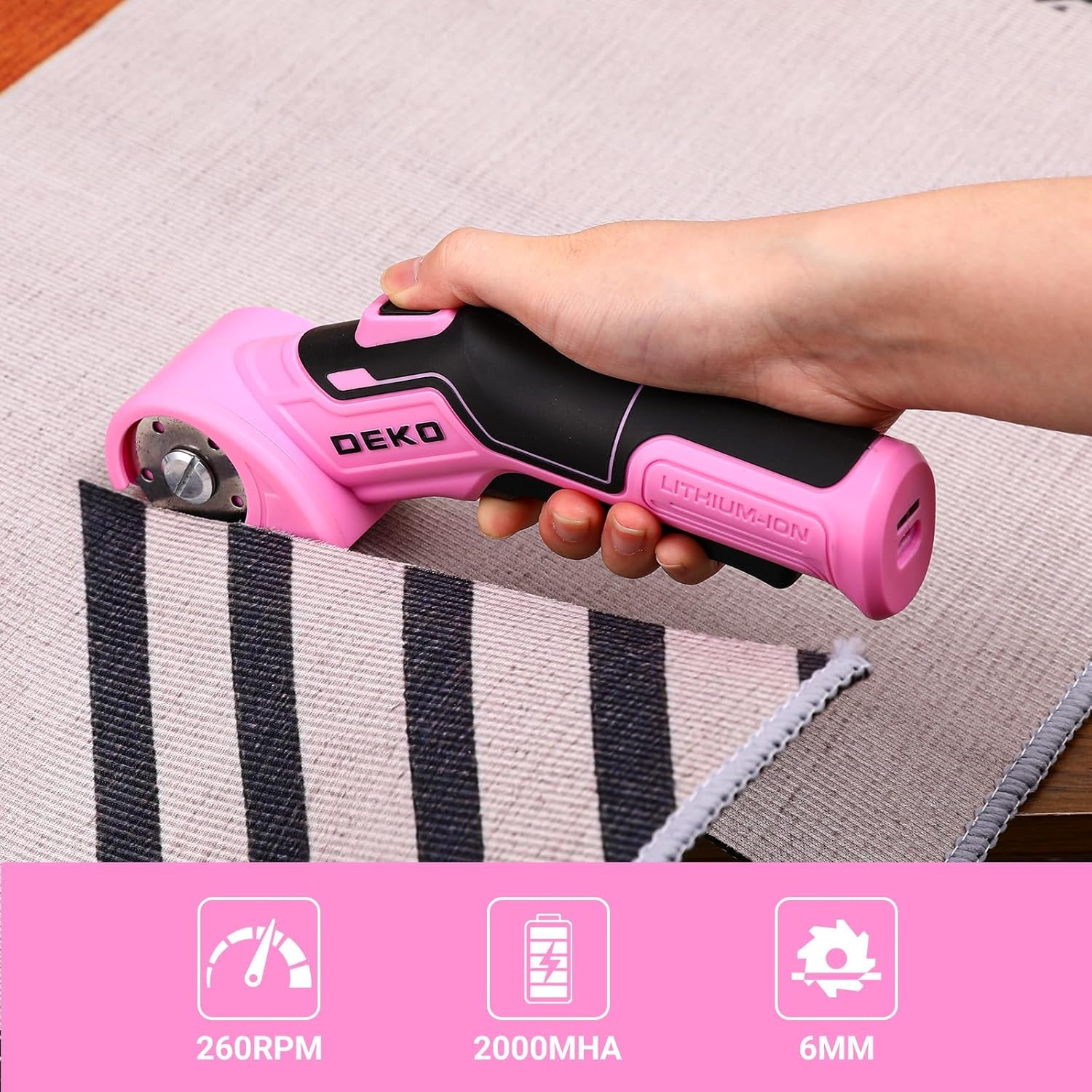 Thumbnail 2 de DEKOPRO Rechargeable Electric Box Cutter with 2 Blades (Type-C Charging, LED, Safety Lock)