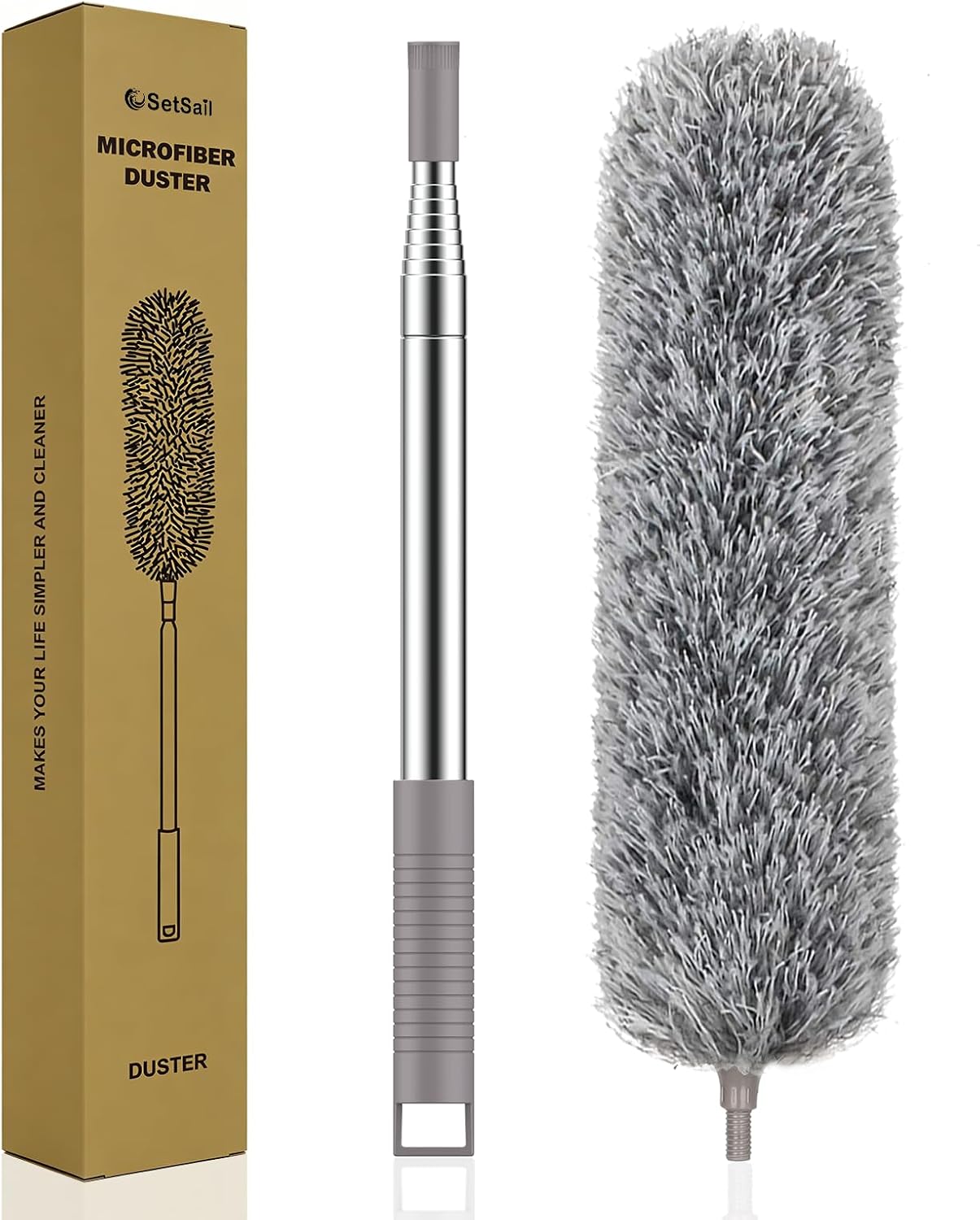 Detalle de SetSail 100-Inch Extra-Long Duster with Extension Pole and Bendable Microfiber Head