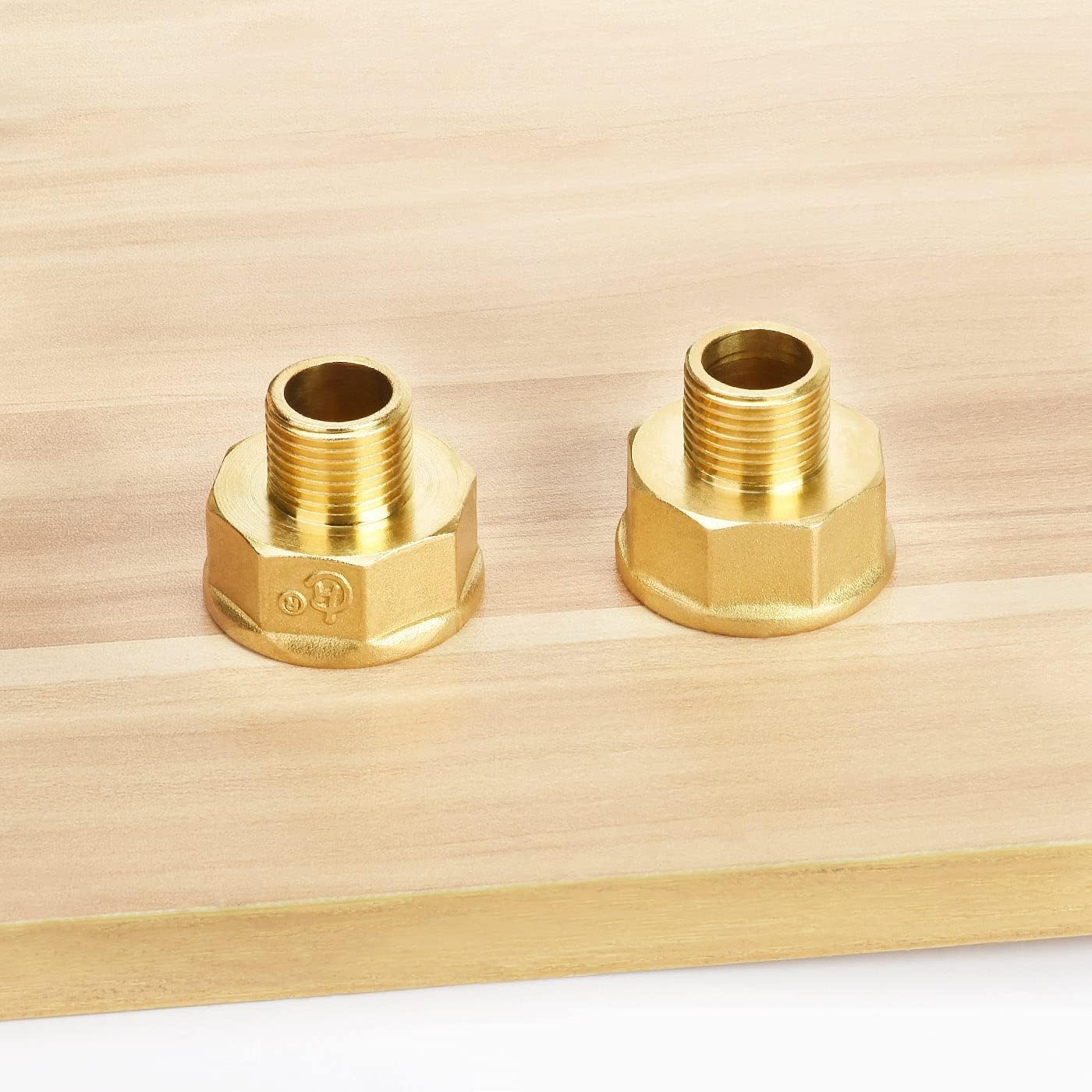 Detalle de Reduzierstück 1/2 auf 1 Zoll aus Messing – 2er-Set mit Dichtring (Nutmanel)