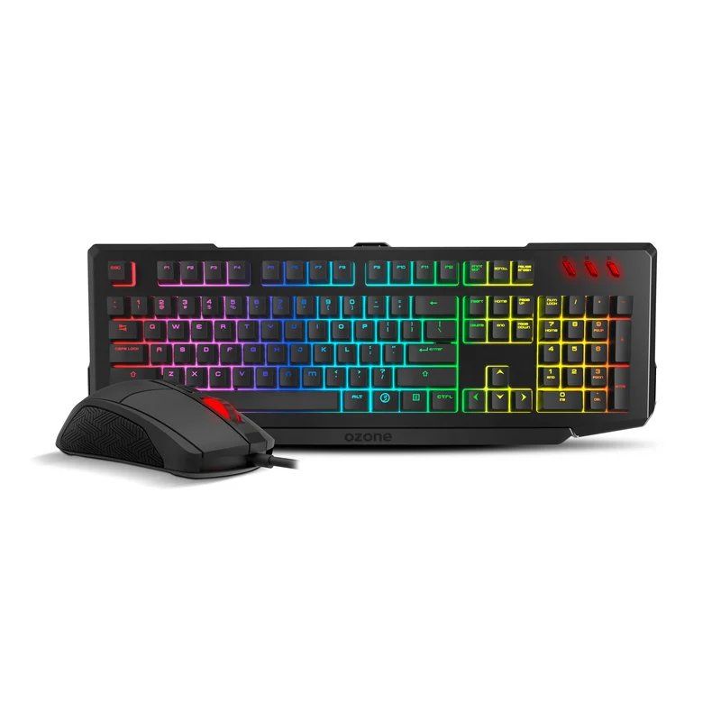 Detalle de Ozone Double Tap Combo: teclado semimecánico y ratón óptico para gaming de precisión