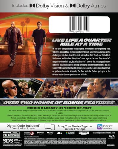 Detalle de The Fast and the Furious – 25th Anniversary Edition (4K Ultra HD + Blu-ray + Digital)