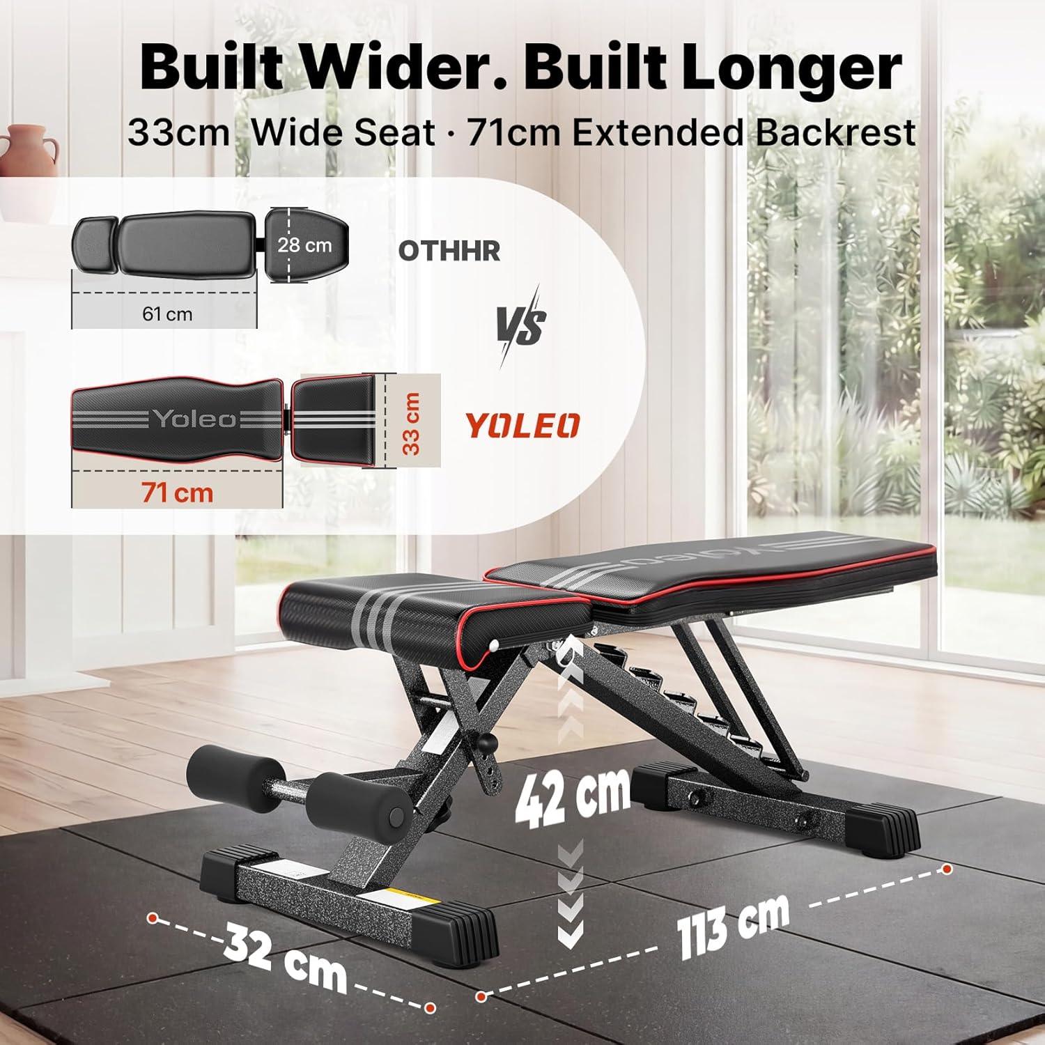Thumbnail 5 de YOLEO Weight Bench 300kg adjustable incline strength bench 🏋