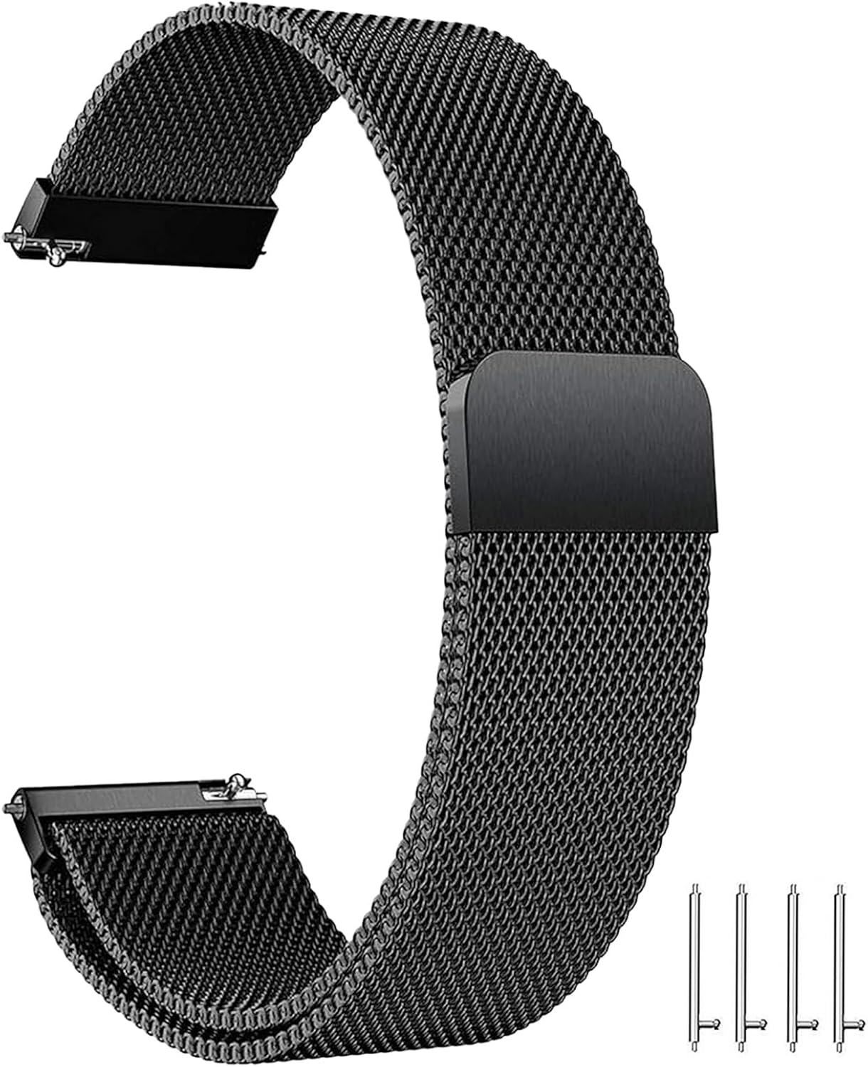 Detalle de ZLZKJS Edelstahl Mesh Uhrenarmband mit Magnetverschluss – Schnellverschluss für 14–24 mm