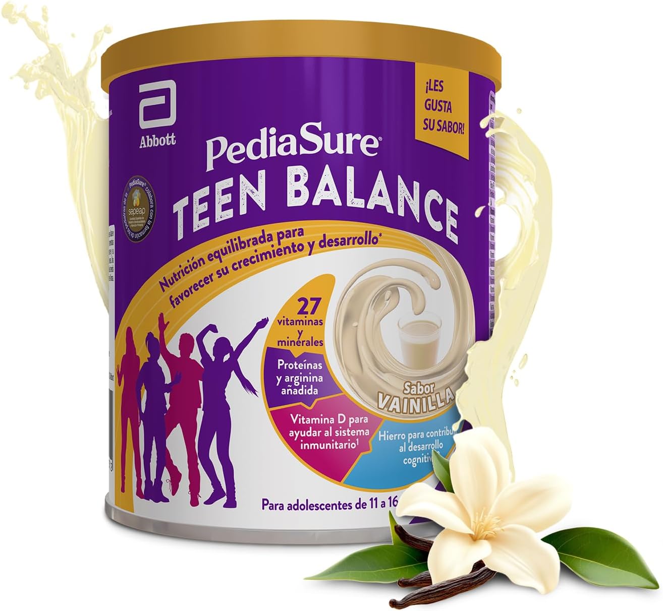 Detalle 2 de PediaSure Teen Balance con Magnesio, Hierro y Vitamina D – Complemento para adolescentes (400 g) sabor chocolate