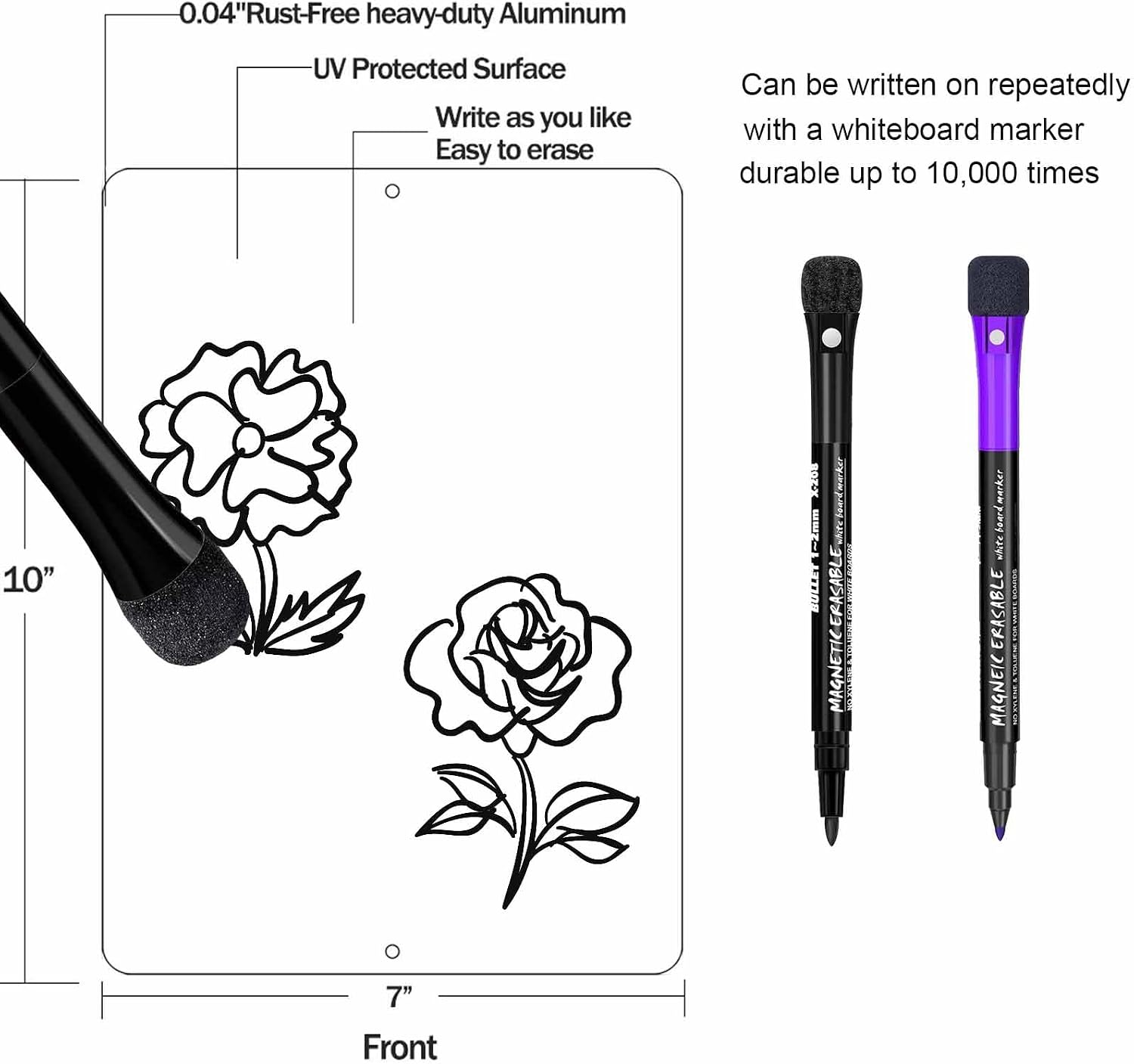 Thumbnail 6 de Ashoaza Desktop Aluminum Whiteboard 10" x 7