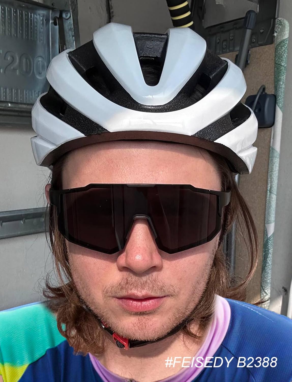 Thumbnail 6 de FEISEDY Sport Sonnenbrille – Verspiegelte Radbrille mit UV400-Schutz, Großes Sichtfeld