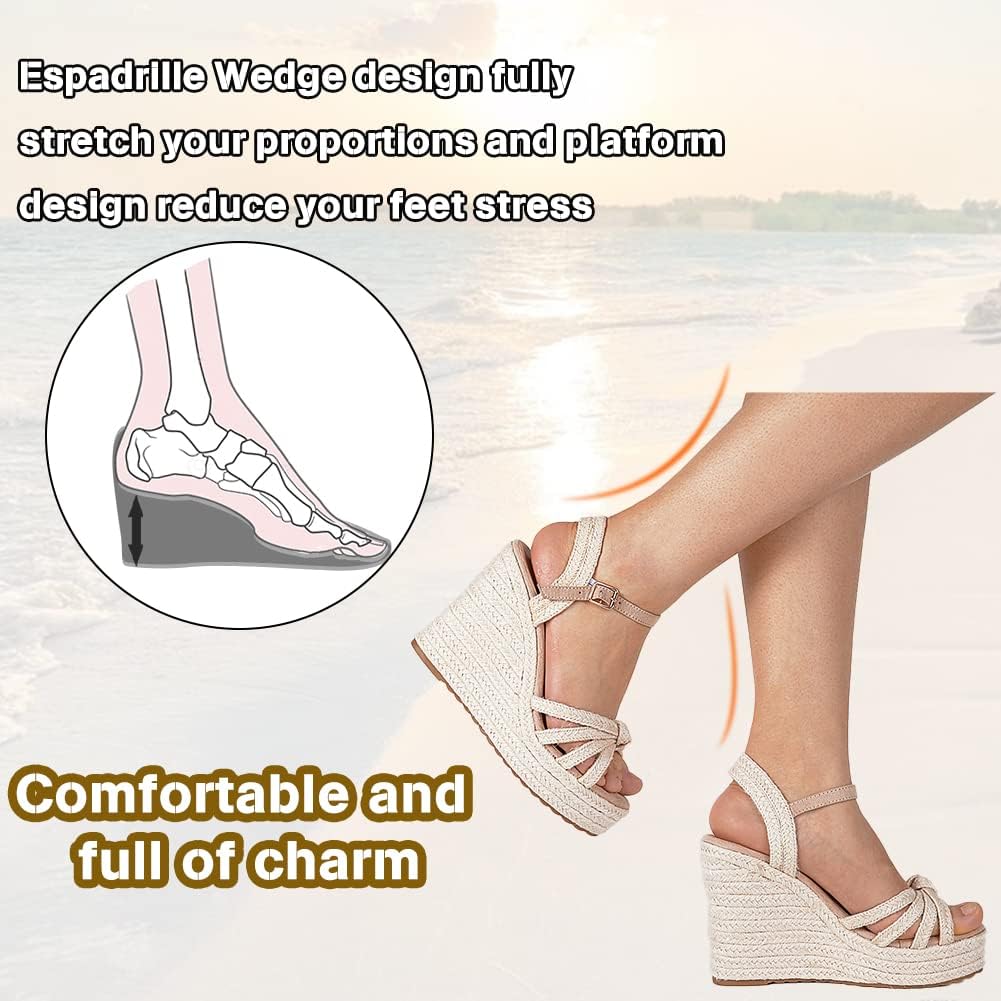 Thumbnail 4 de mikarka Sandals for Women 2026: Comfortable Wedge Platform Espadrille Sandals