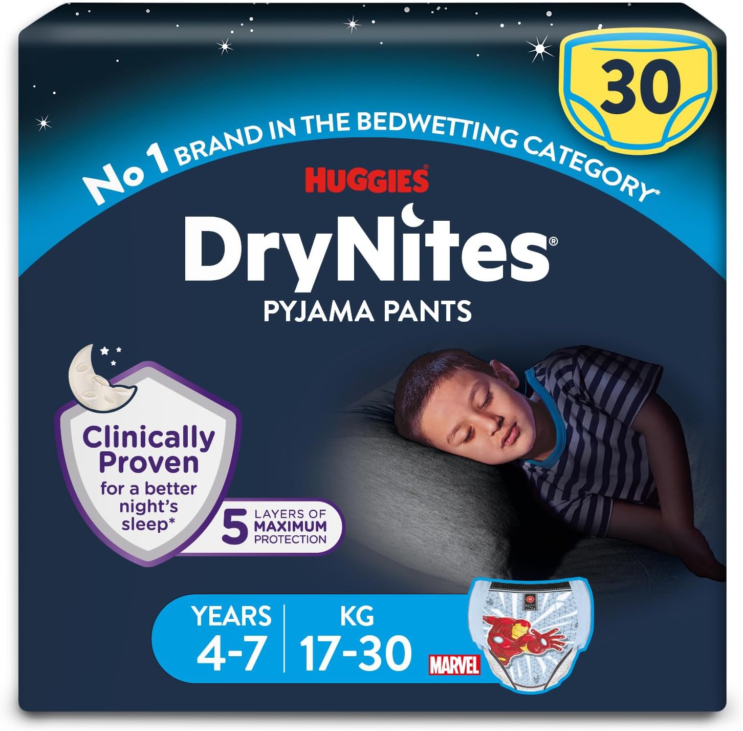 Detalle de Huggies DryNites Bedwetting Pyjama Pants (Age 4-7, 17-30kg)