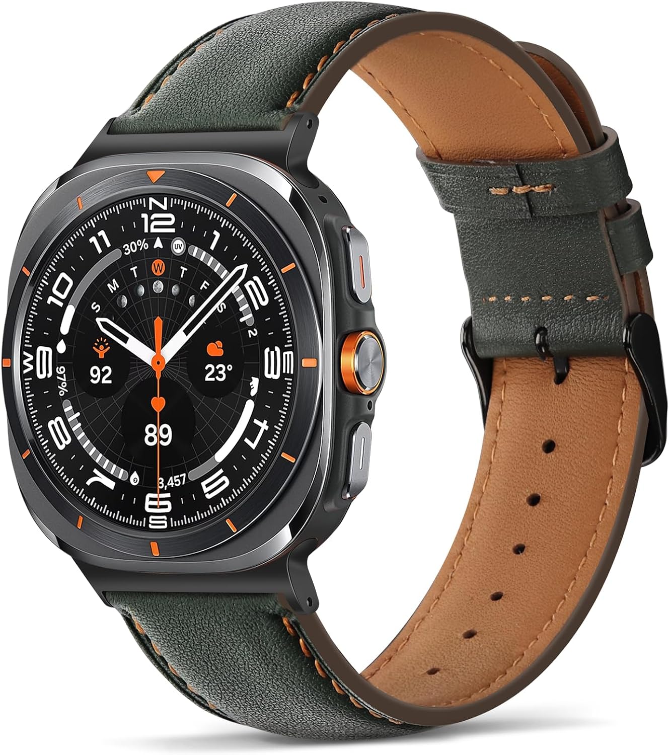Detalle de Tasikar Genuine Leather Band for Samsung Galaxy Watch Ultra 47mm