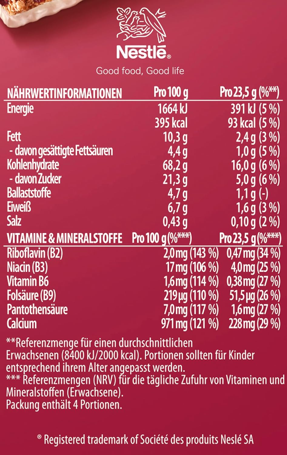 Thumbnail 2 de Nestlé FITNESS Bars Rote Beeren Cerealienriegel (8er Pack, je 23,5 g) – Energieriegel mit Vollkorn