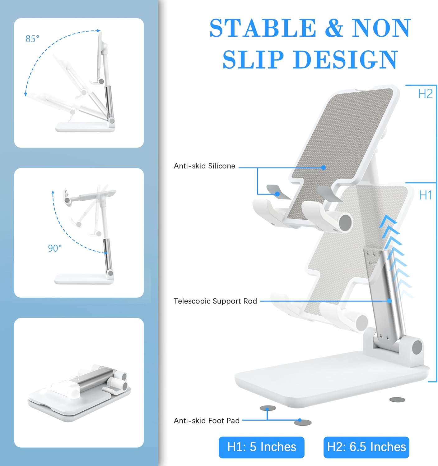 Thumbnail 6 de HZZADZXW Adjustable Cell Phone Stand, Foldable with Height and Angle Settings
