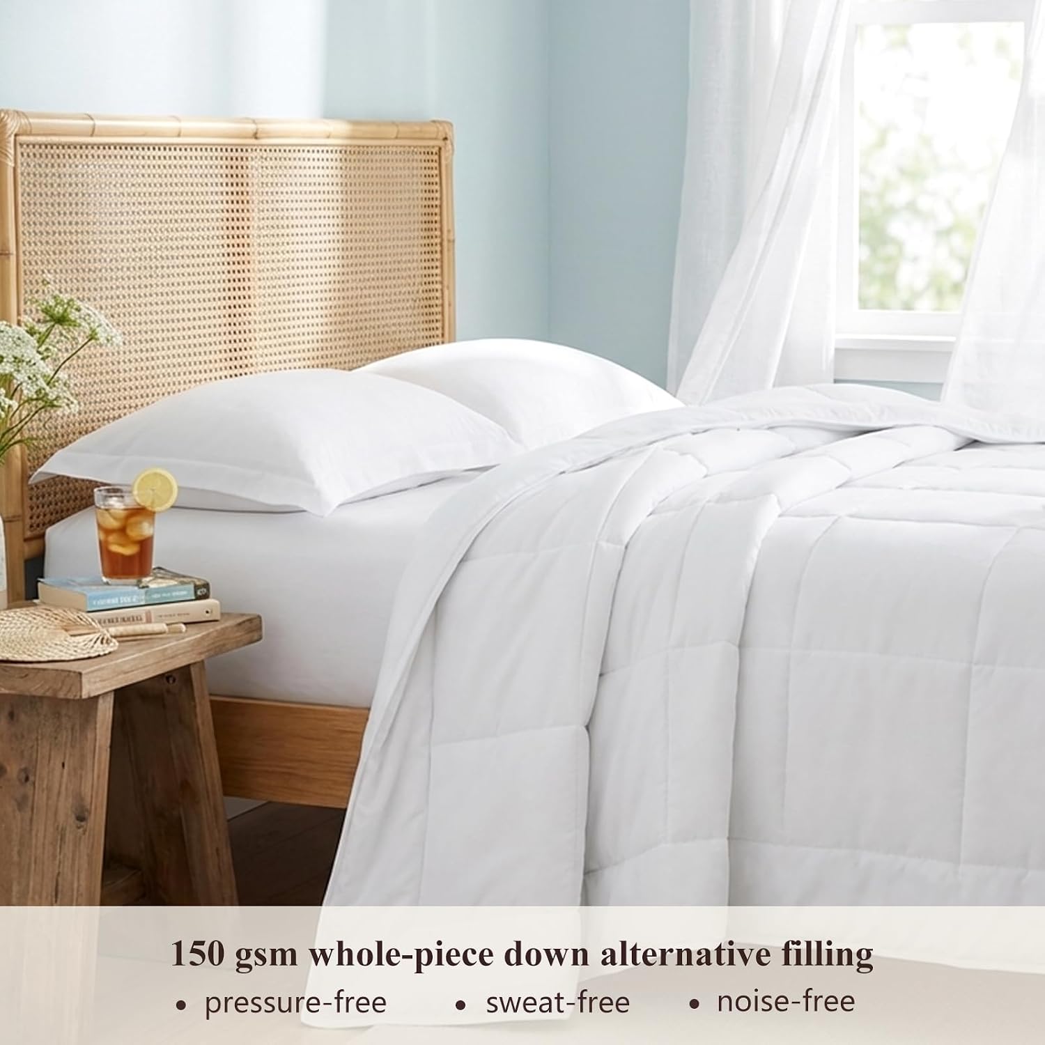 Detalle de RUIKASI Couette Été Légère 200x220 – Douceur et Fraîcheur pour 2 Personnes