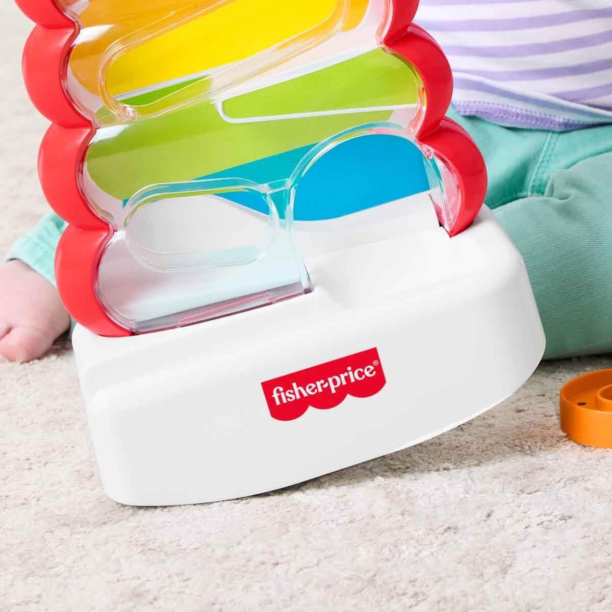Detalle de Fisher-Price Rutschspaß Farbring-Pyramide (JLB81) – Aktivität mit Münzen zur Förderung ab 9 Monaten