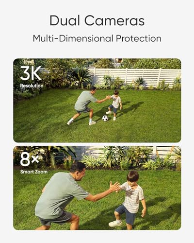 Detalle de eufy Security Floodlight Camera E340: Dual-Lens 360° Coverage with AI Tracking