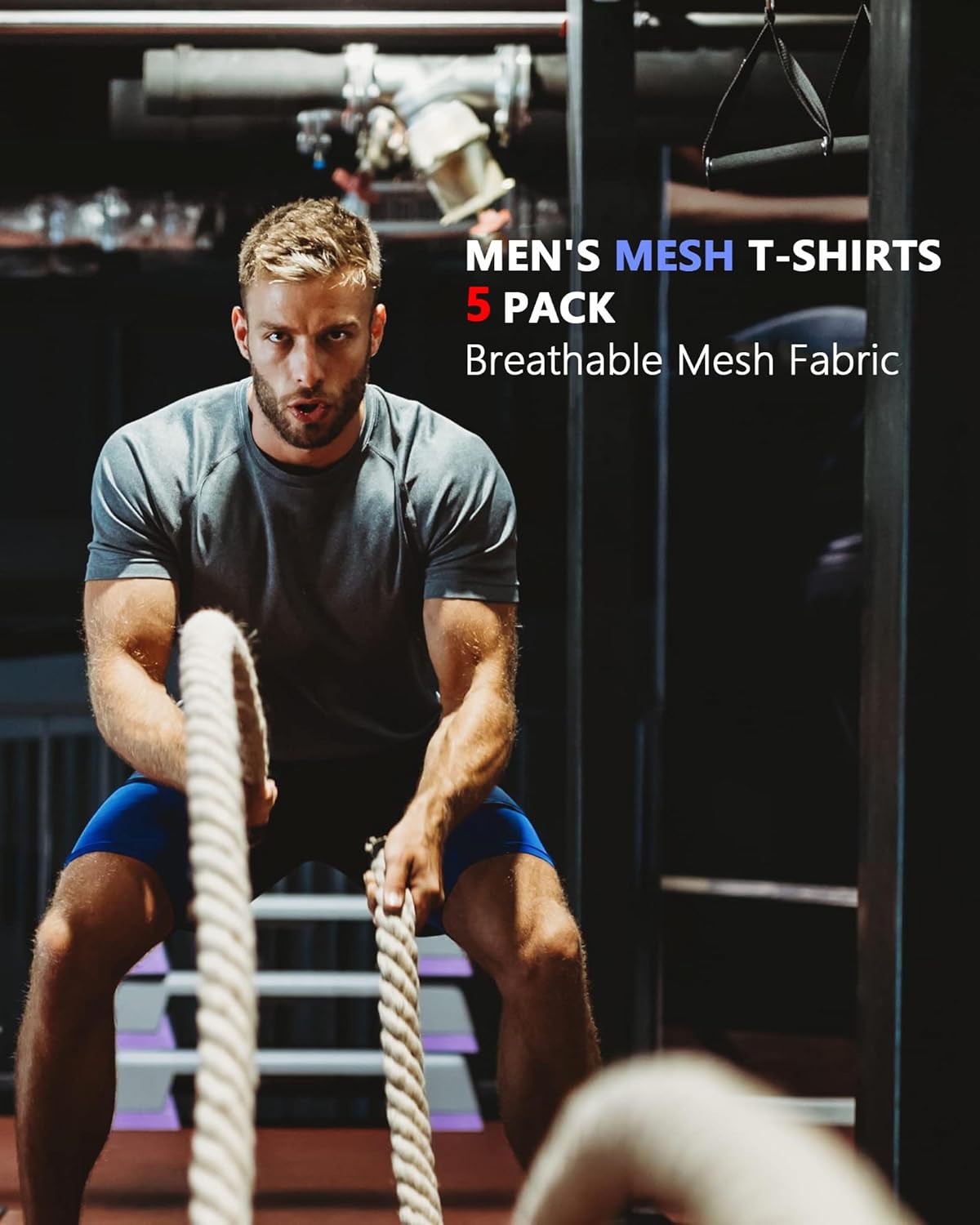 Detalle 1 de HOPLYNN 3/5 Pack Running Shirts 100% Polyester