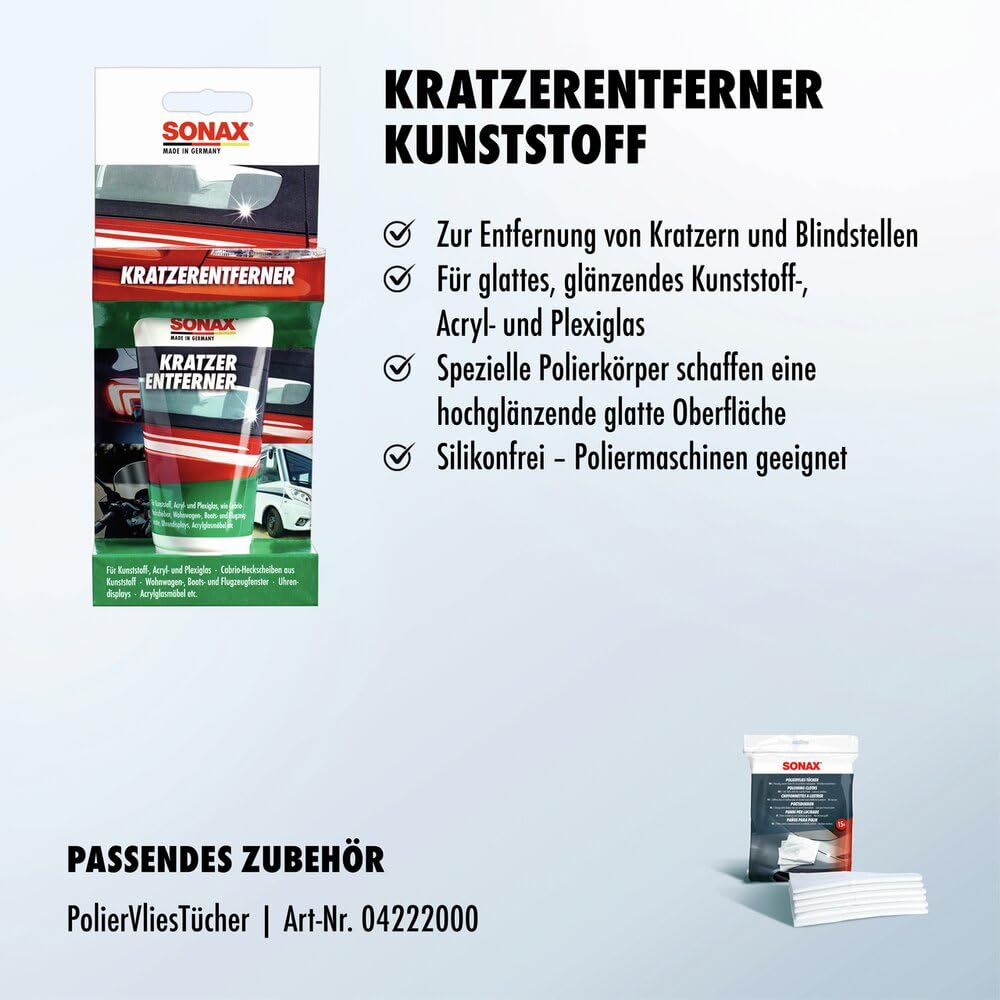 Thumbnail 2 de SONAX KratzerEntferner Kunststoff NanoPro (75 ml) – Hochleistungspolitur zur Entfernung von Kratzern und Blindstellen aus Kunststoff, Acryl- und Plexiglas