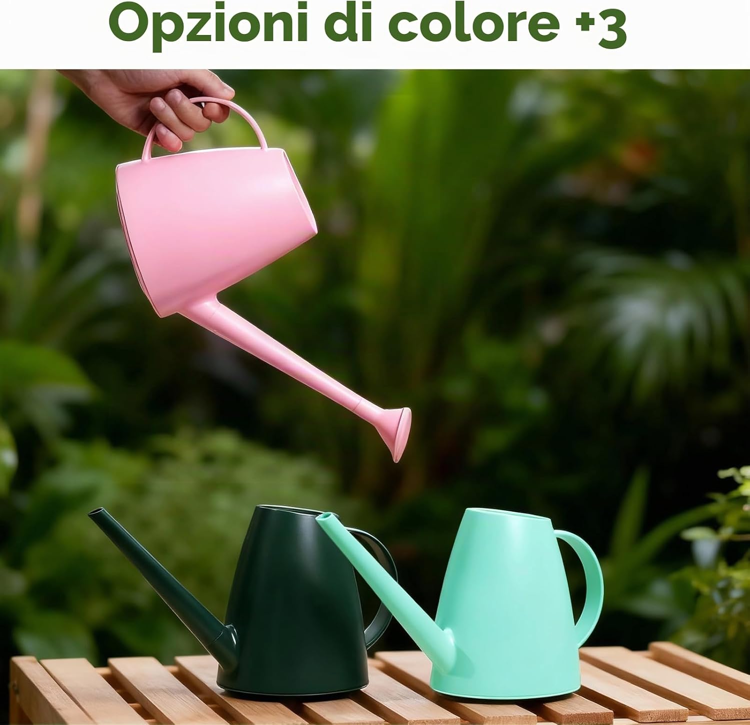 Detalle de Bamworld Annaffiatoio per Piante da Interno con Beccuccio Lungo 1,8L – Rosa Cipria