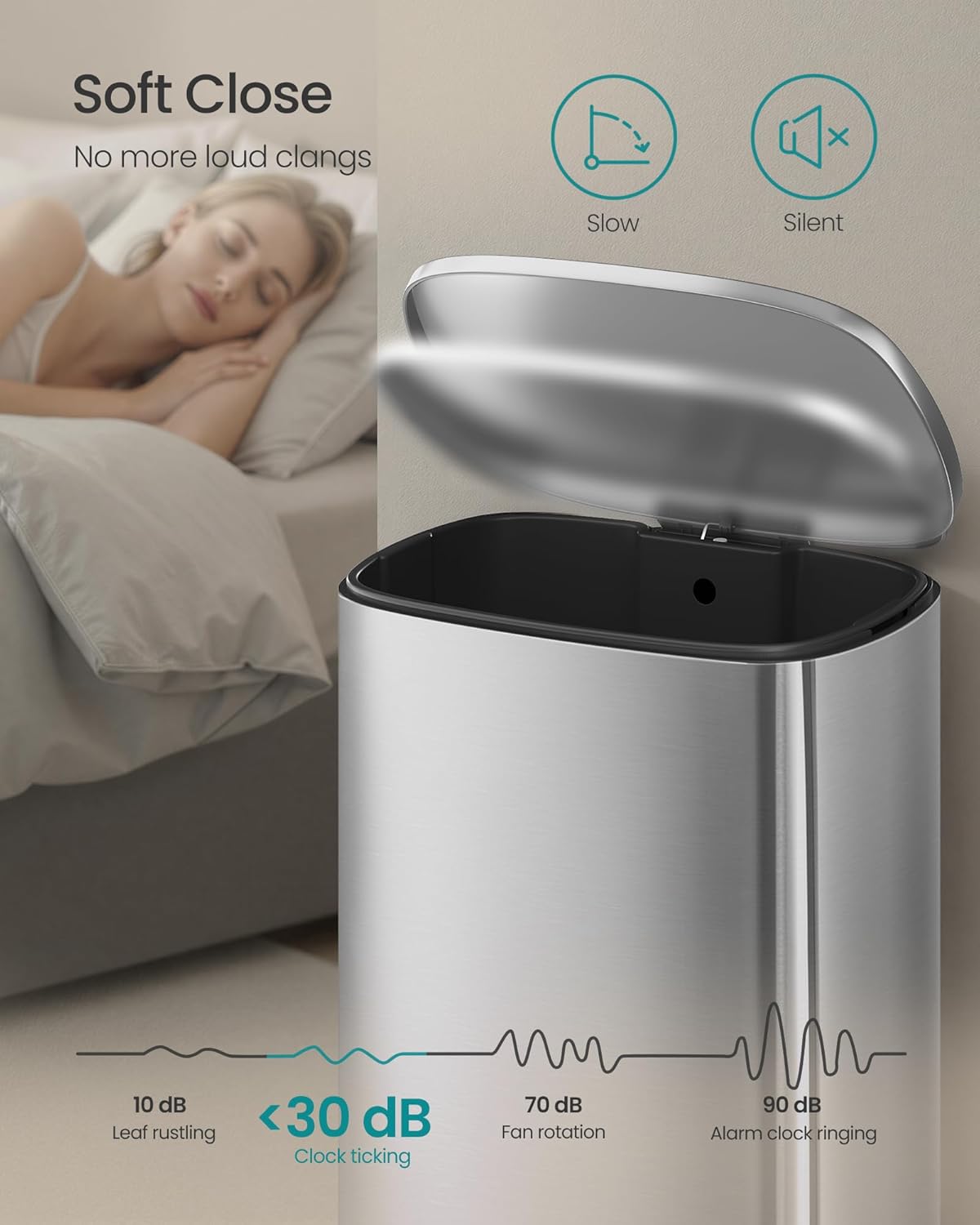 Thumbnail 6 de SONGMICS ULTB075EZ01 20-Gallon Stainless Steel Step-On Trash Can