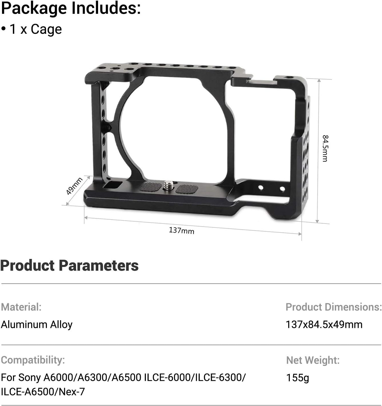 Thumbnail 4 de SMALLRIG A6300 A6000 Cage version 3