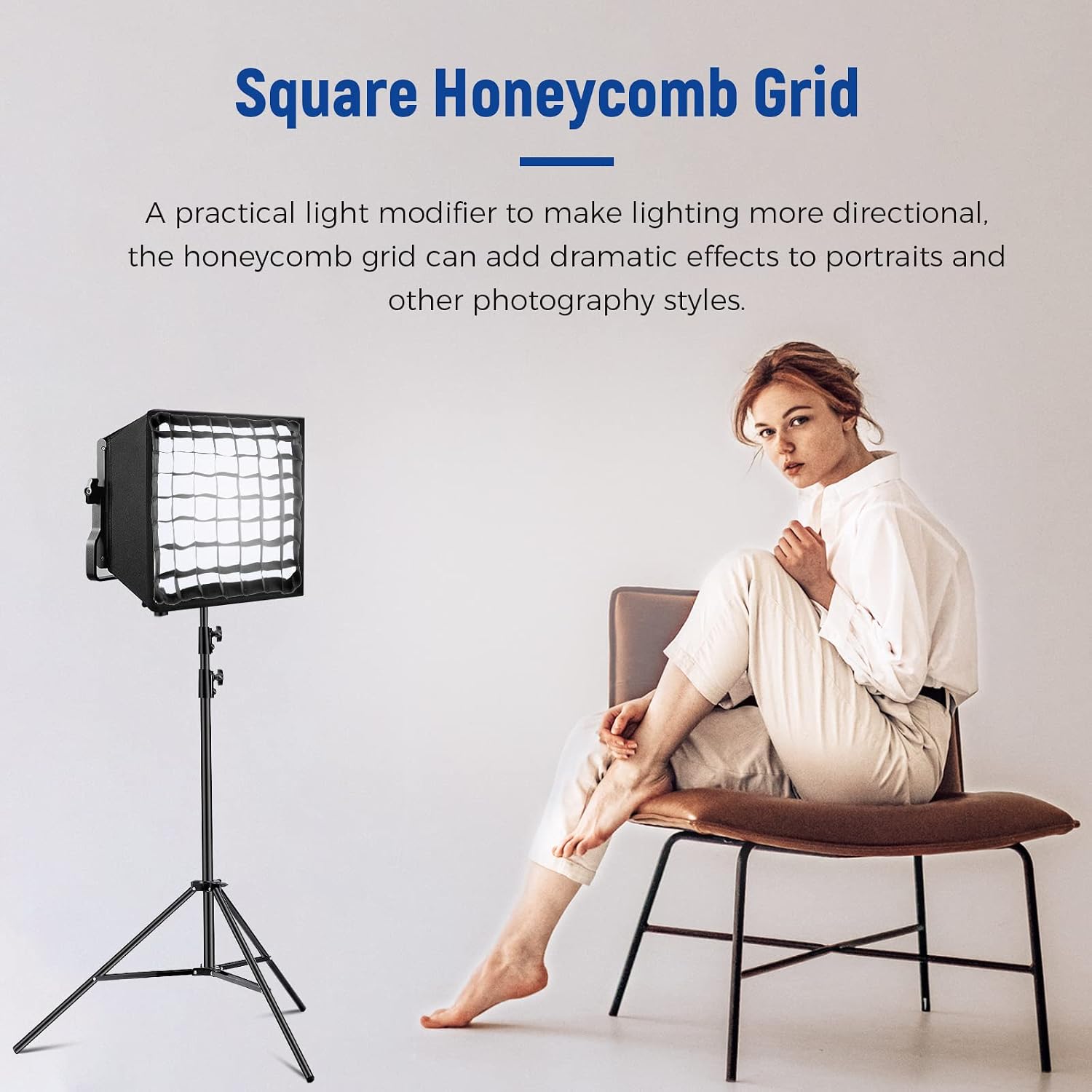 Detalle de NEEWER softbox pieghevole 12,2"x11,4" con griglia per luci video NL660/NL660S/SNL660/RGB660