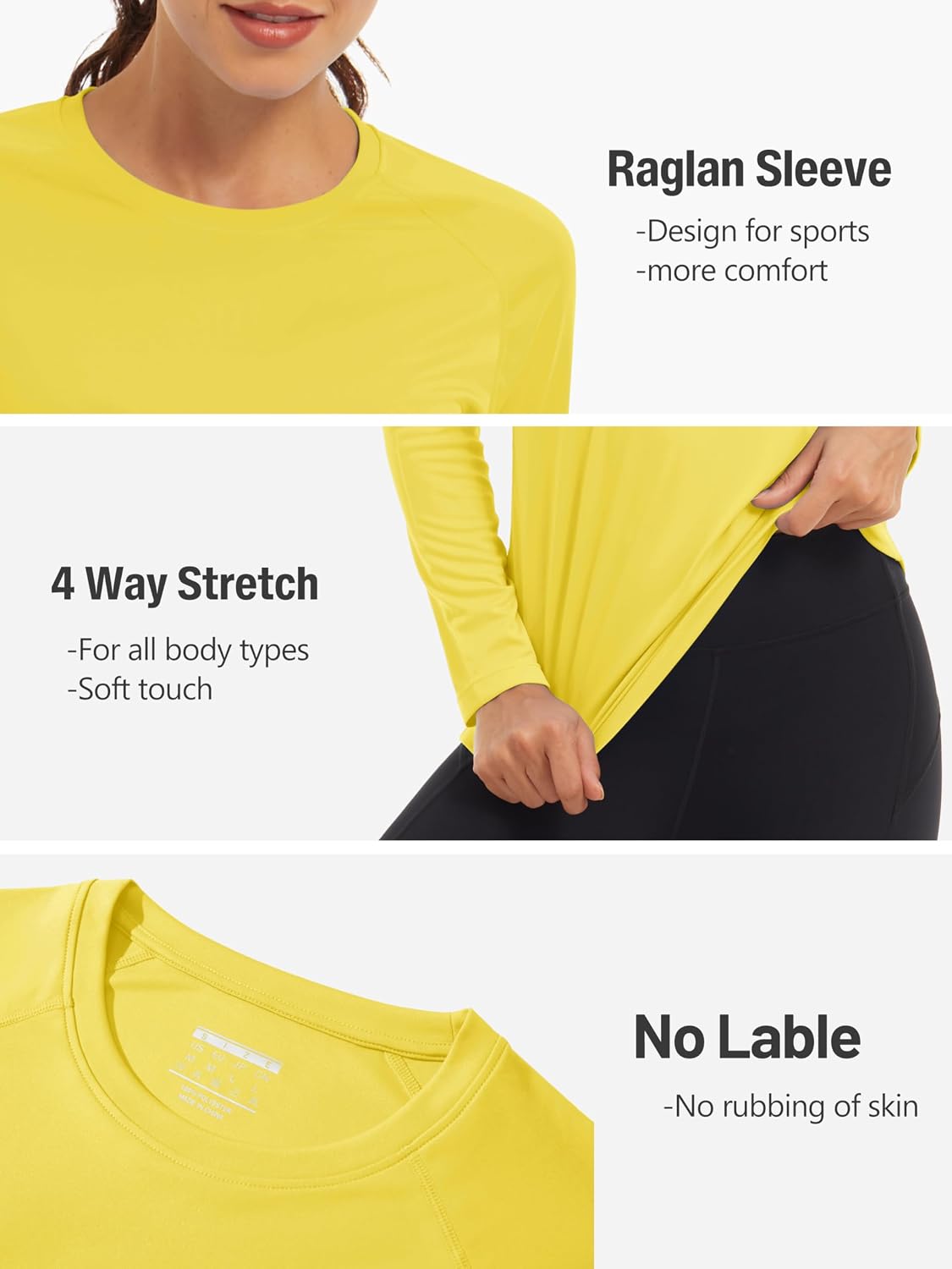 Detalle de TACVASEN Women's Long Sleeve UV Sun Protection Top UPF 50+ for Outdoor Activities