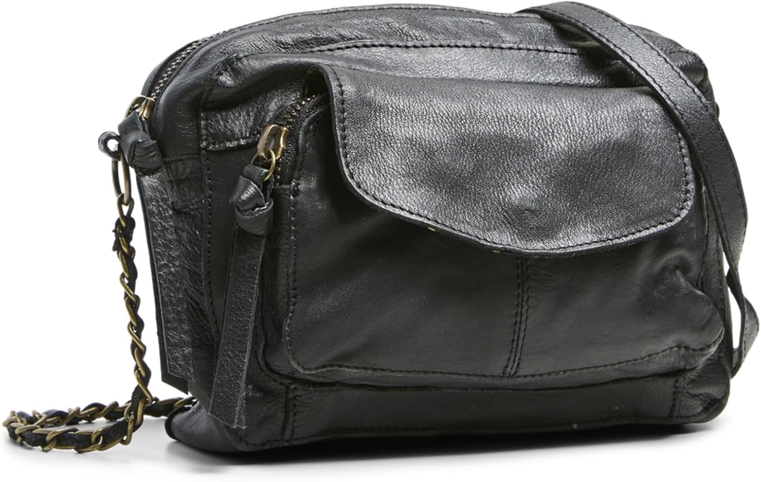Detalle de PIECES - Pcnaina Leather Cross Over Noos: Borsa a tracolla in pelle, stile semplice e versatile