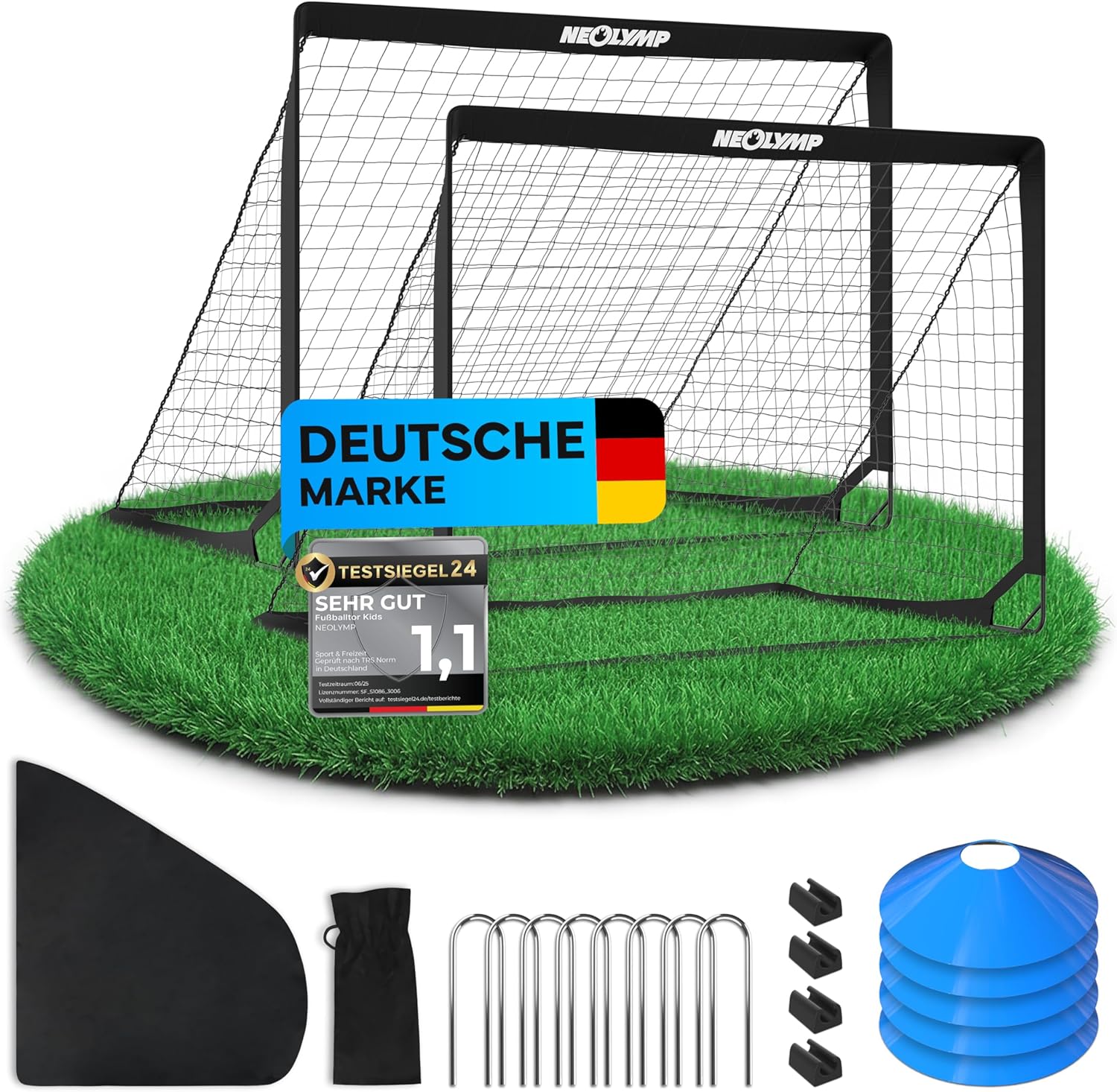 Detalle de NEOLYMP Fußballtor Kinder Set – Faltbare Tore für Garten & Outdoor