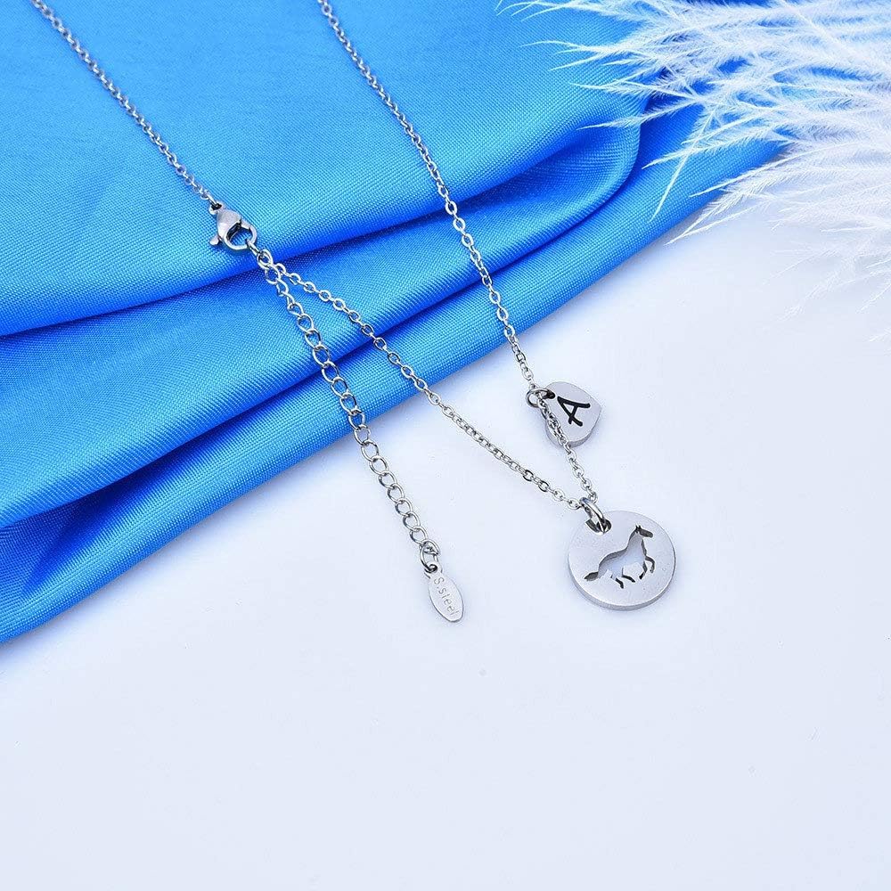 Thumbnail 6 de TINGN Pferde Mädchen Geschenk – Personalisierte Pferde-Kette aus Edelstahl mit Herzbuchstaben