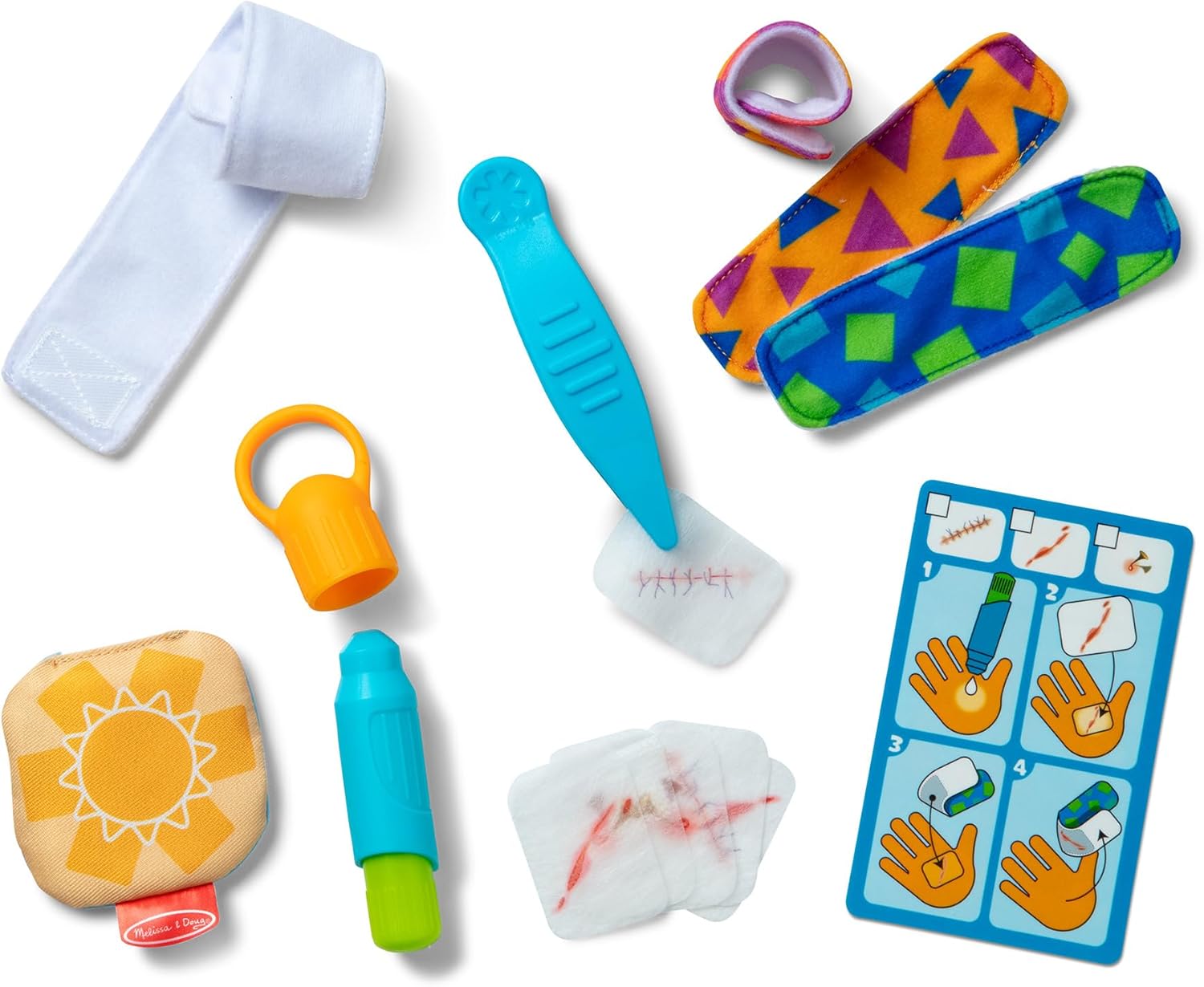 Thumbnail 4 de Melissa & Doug Ensemble de jeux bobos et bandages réutilisables – Kit de premiers secours ludique à partir de 3 ans