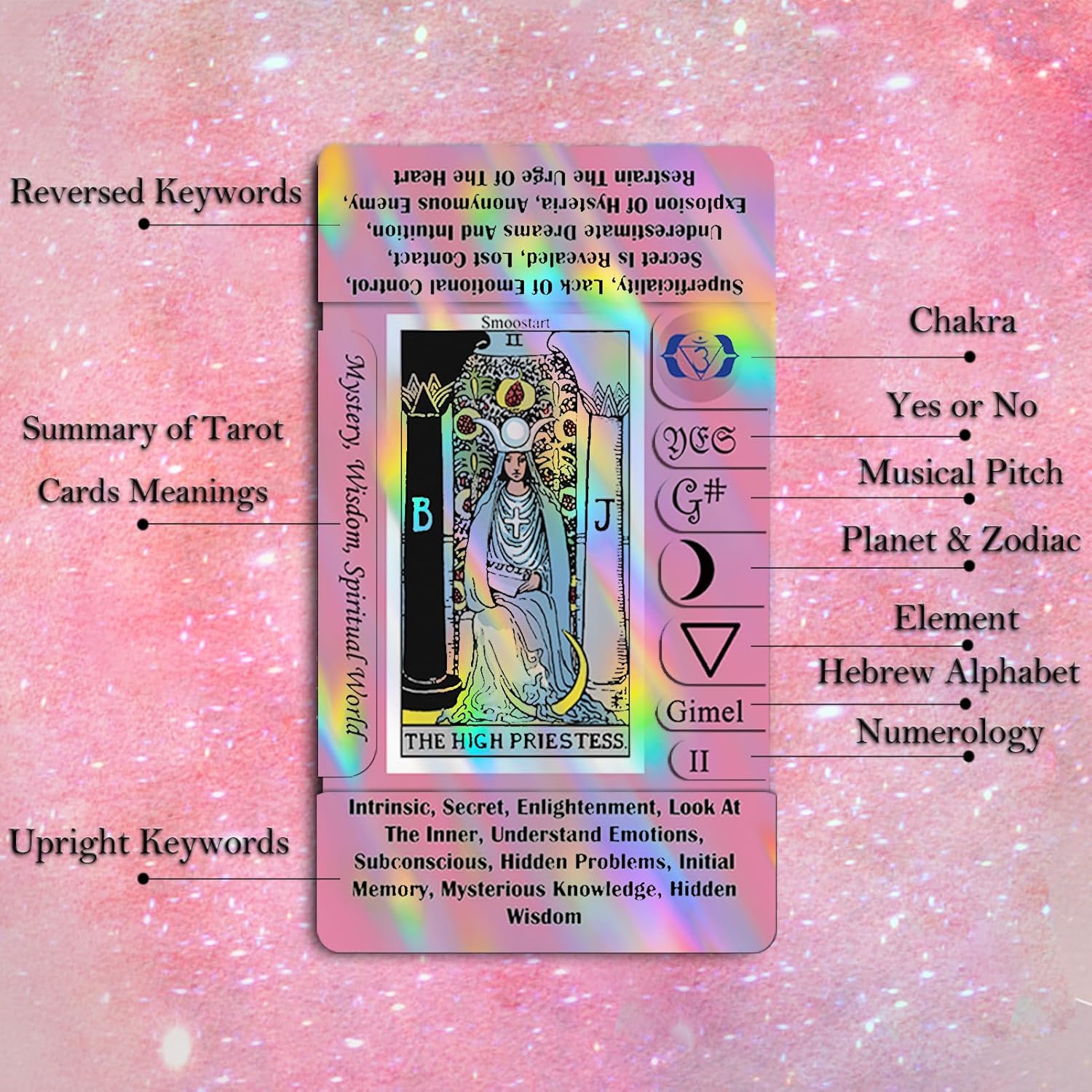 Thumbnail 4 de Smoostart Pink Holographic Tarot Cards 78