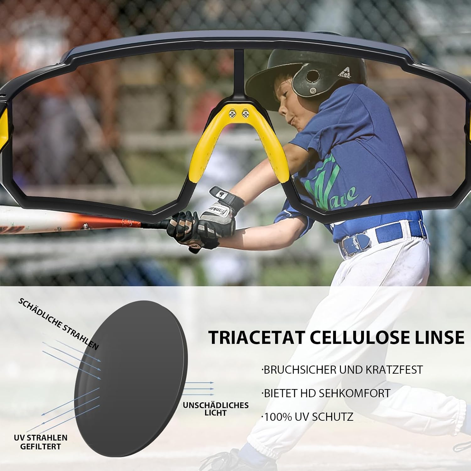 Detalle de DUCO Polarisierte Jugend-Sonnenbrille DK310 – UV400, leichtes TR90, verstellbares Band, 8–16 Jahre