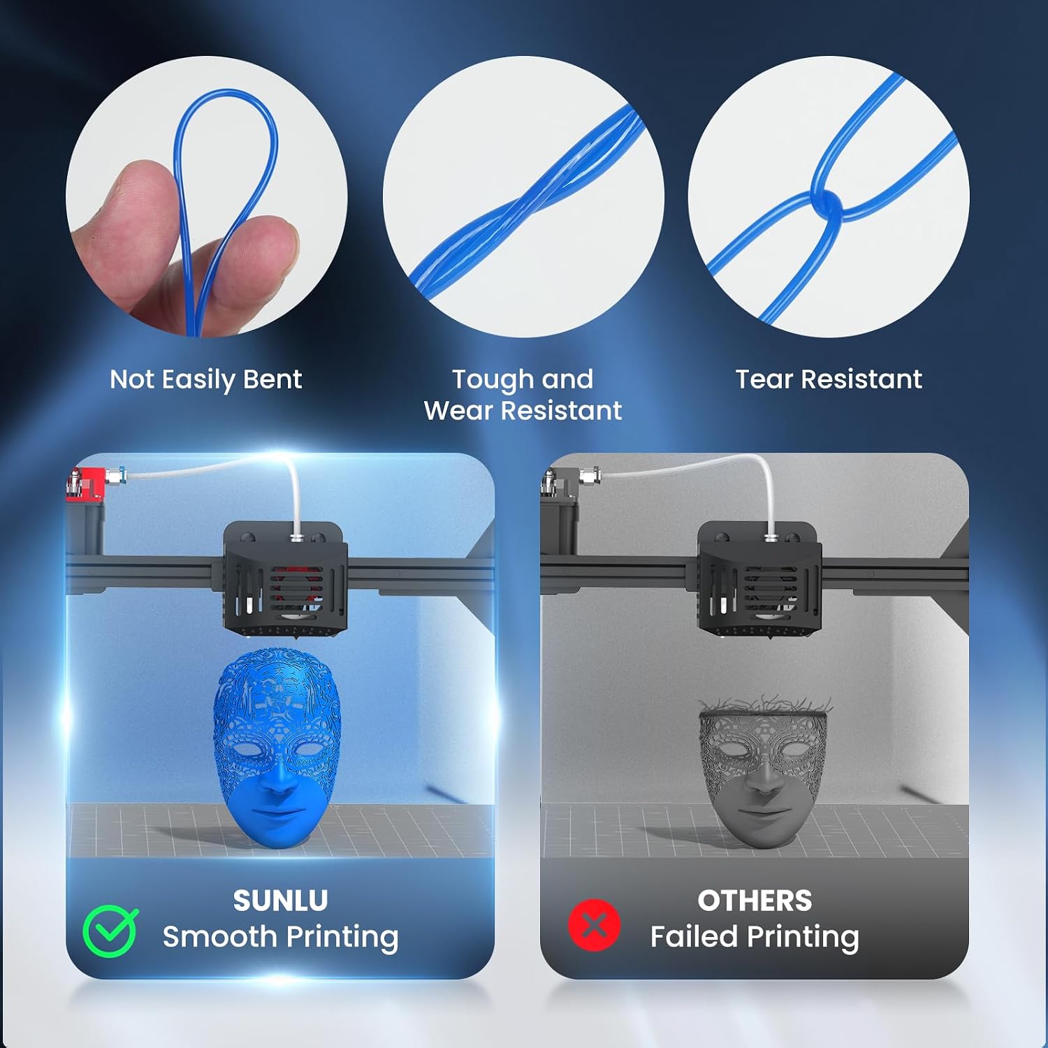 Thumbnail 3 de SUNLU TPU 95A Black Filament — 1.75mm, 1kg, High-Speed Flexible TPU for FDM 3D Printing