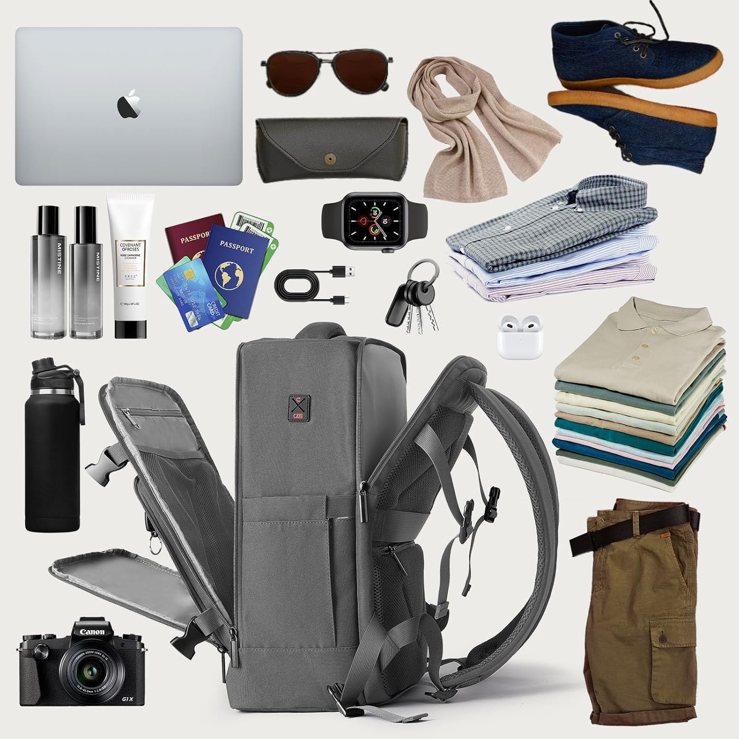 Thumbnail 4 de ZHXX for EasyJet Cabin Bag 45x36x20: 30L Underseat Backpack with Anti-Theft Design and 15.6 Inch Laptop Compartment