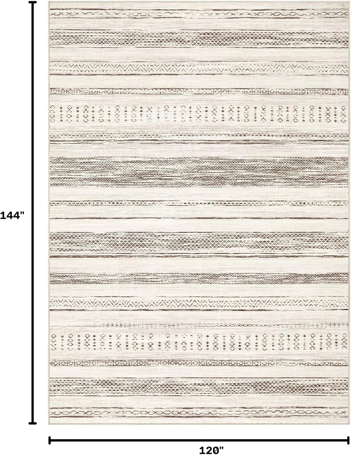 Thumbnail 1 de Tortania 10x12 Washable Area Rug: Soft, Non-Slip Boho-Style Rug for Living Room & More