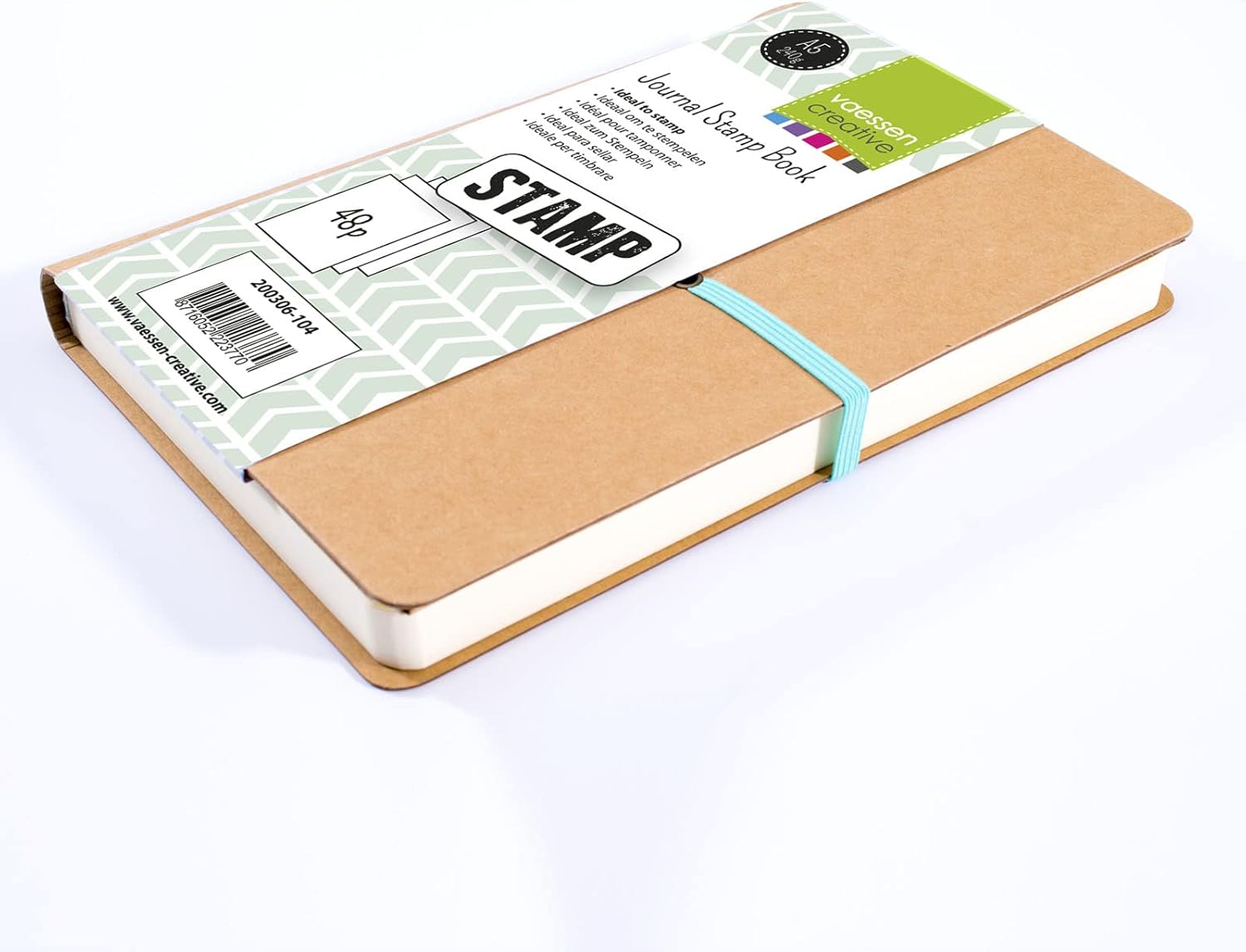 Detalle 2 de Vaessen Creative Stamp Journal Livre Artistique A5 – 48 pages sans lignes, Marron