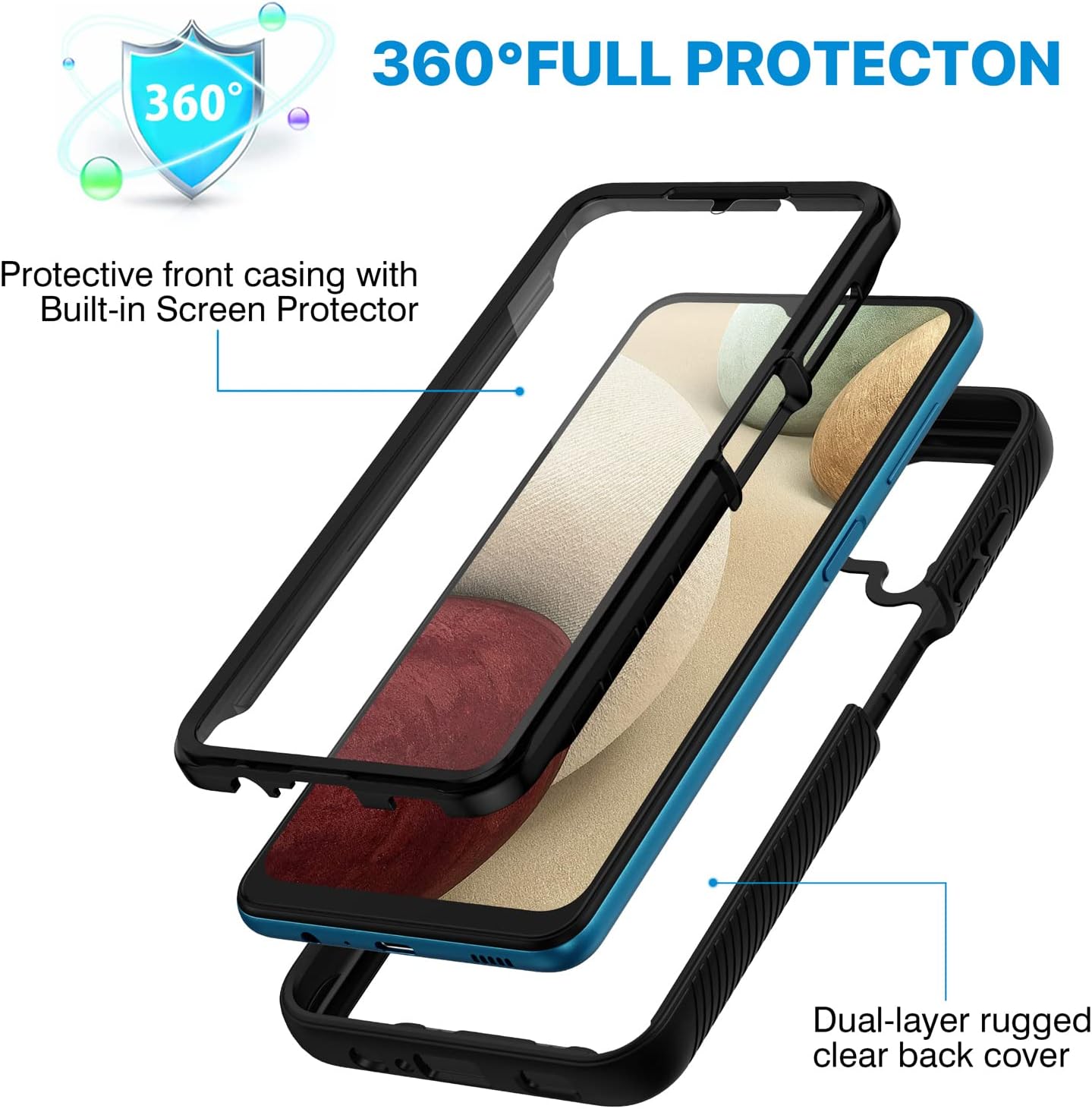 Detalle 2 de Samsung A12 case with 360° protection