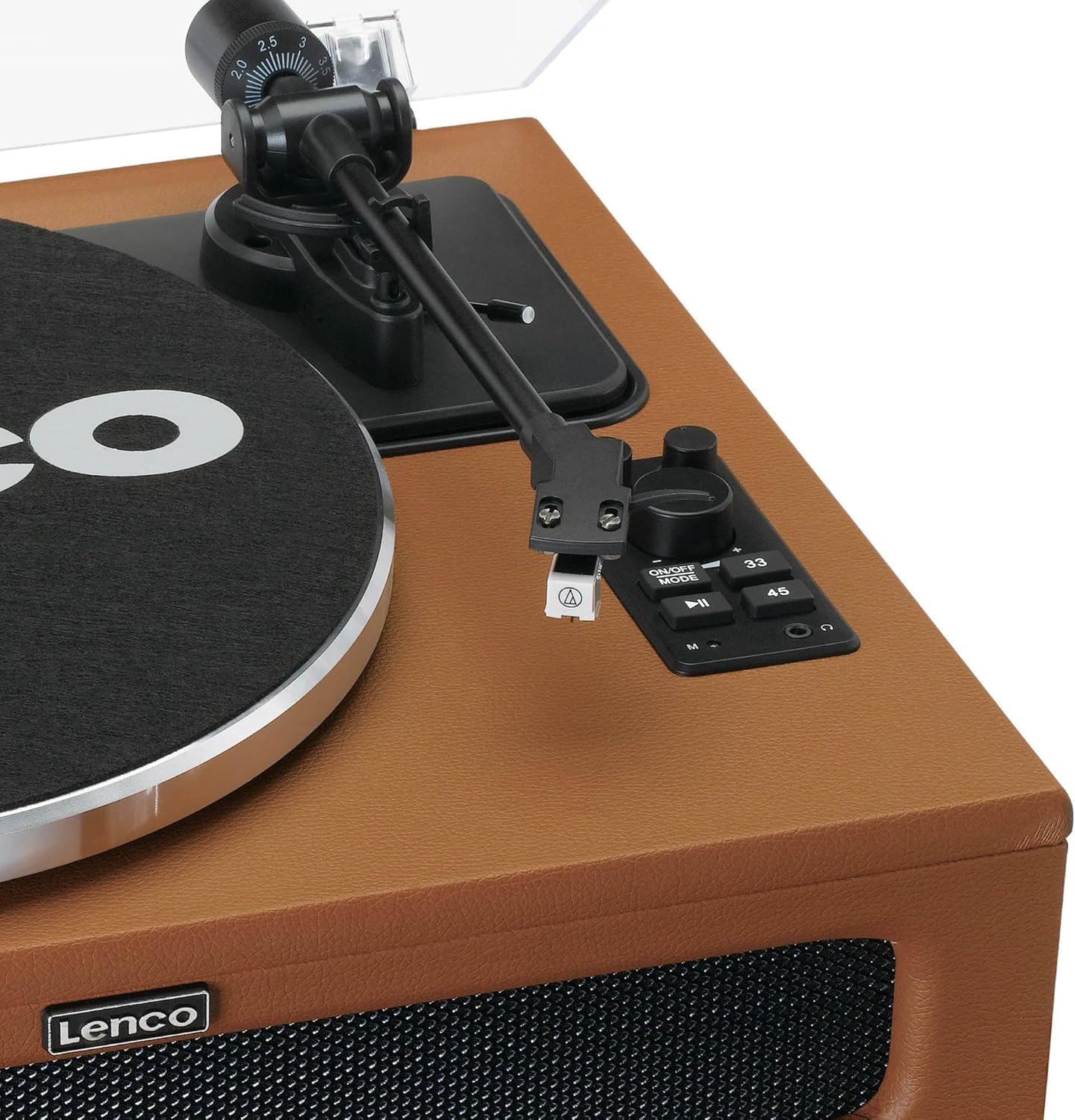 Detalle de Lenco LS-430BN – gramofon Bluetooth z napędem paskowym i głośnikami 40 W RMS