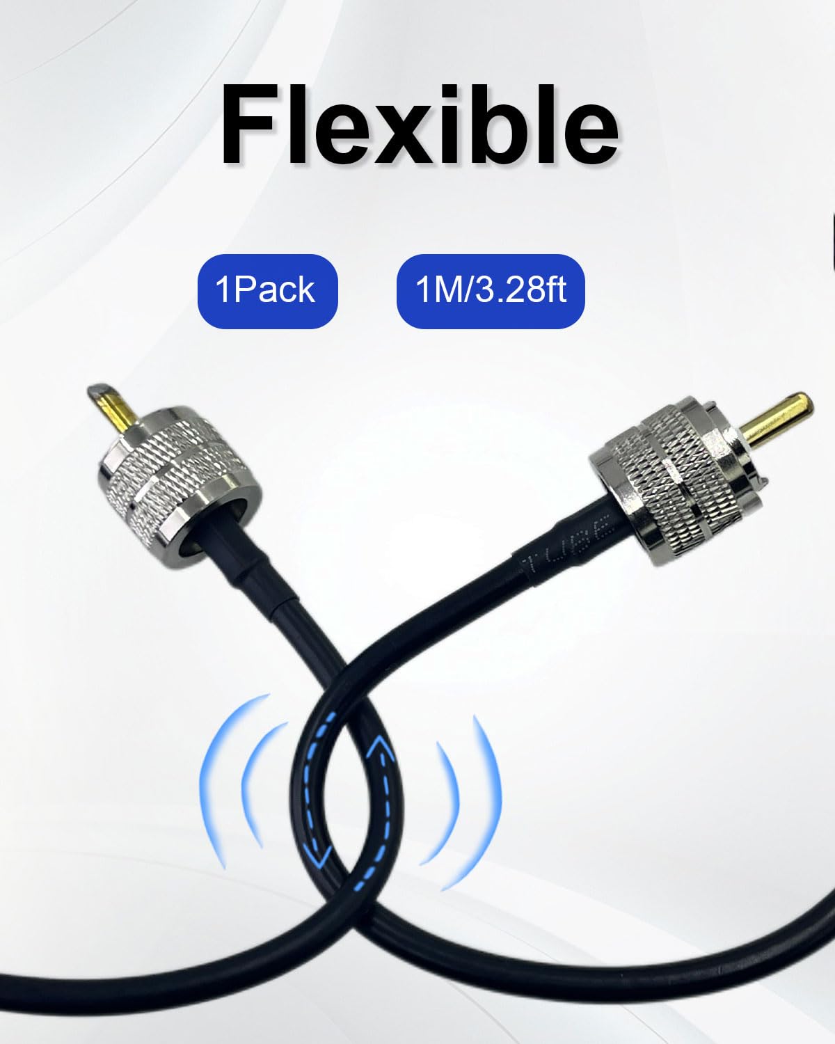 Thumbnail 2 de SEYUGOPTI RG58 CB Coax Cable with PL259/SO239 UHF Connectors (1m) for HAM Radio, SWR Meters and Antenna Analysis