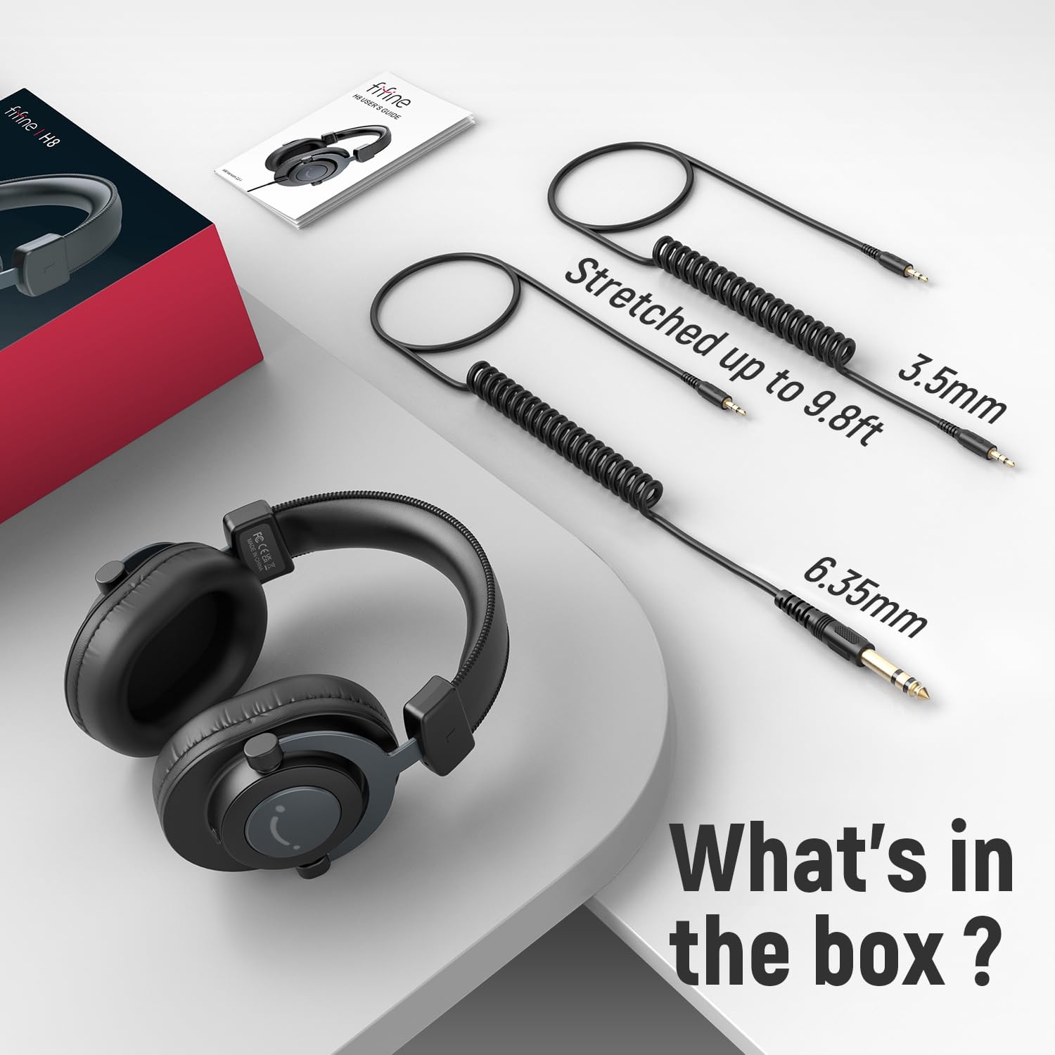 Thumbnail 6 de FIFINE H8 Studio Monitoring Headphones, 50 mm Drivers, Detachable Coiled Cables