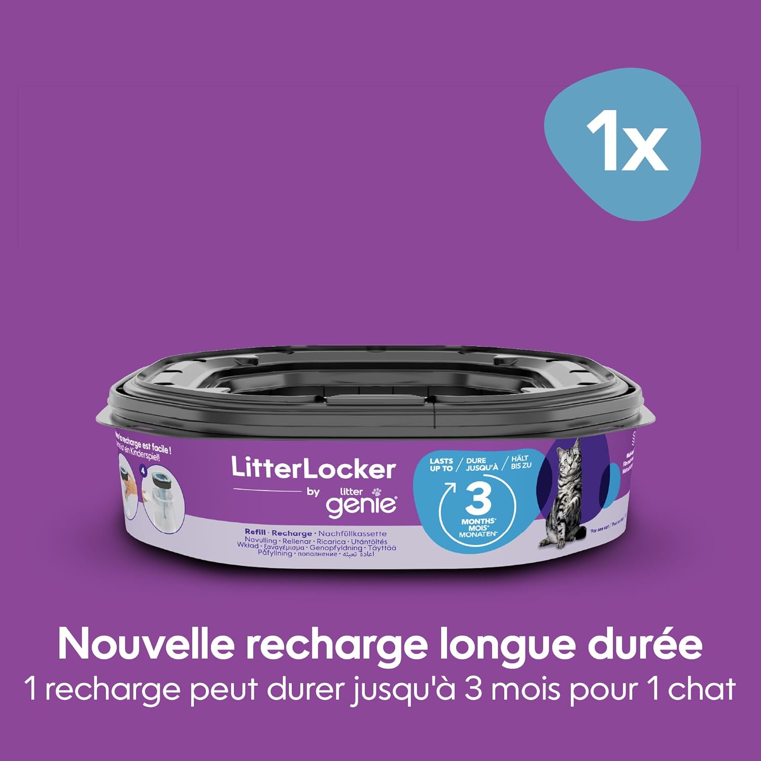 Thumbnail 1 de Litter Genie Recharge XL super capacité octogonale (1 recharges) pour Litter Locker et Poubelle Fashion