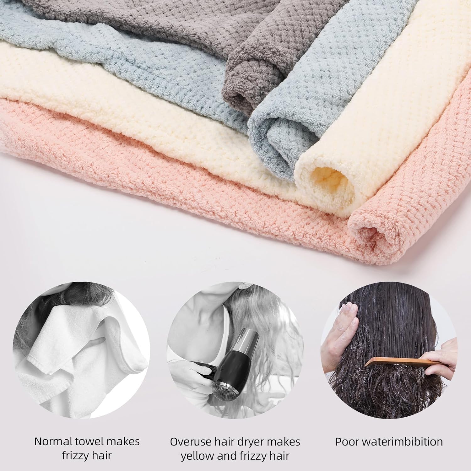 Thumbnail 1 de Microfibre Hair Towel Wraps, 4-Pack