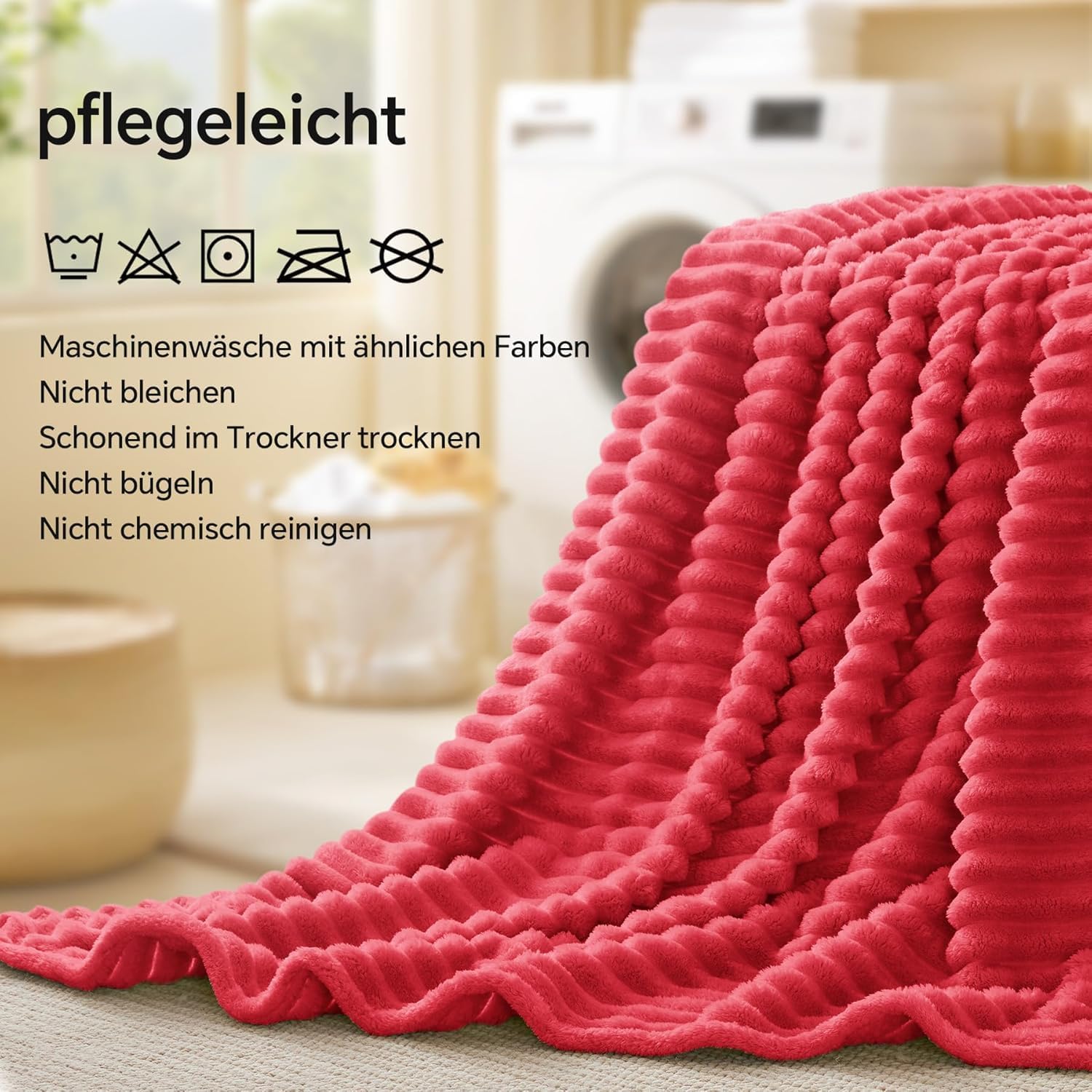 Thumbnail 4 de BEDELITE Kuscheldecke 220x240 Rot