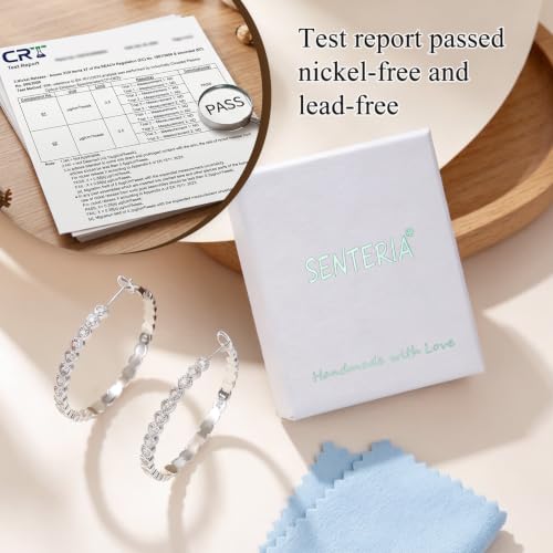 Thumbnail 5 de Senteria Sterling Silver Heart Hoop Earrings for Women