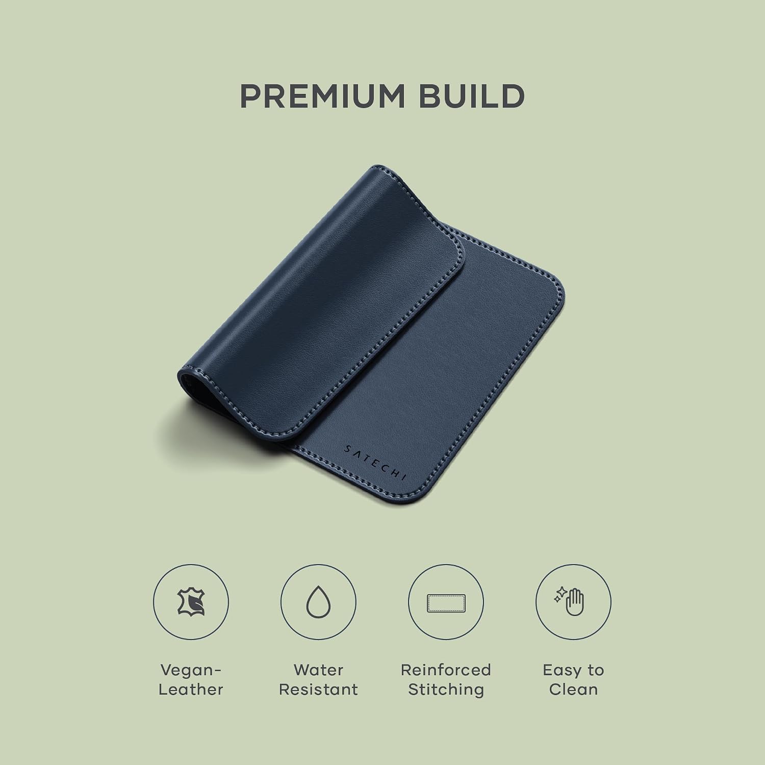 Detalle 2 de Satechi Tappetino Mouse 25 x 19 cm in PU – mouse pad reversibile, antiscivolo e resistente ai graffi