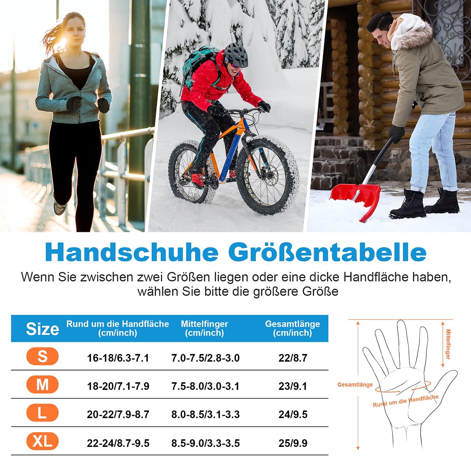 Thumbnail 5 de anqier Fahrradhandschuhe Winter Touchscreen